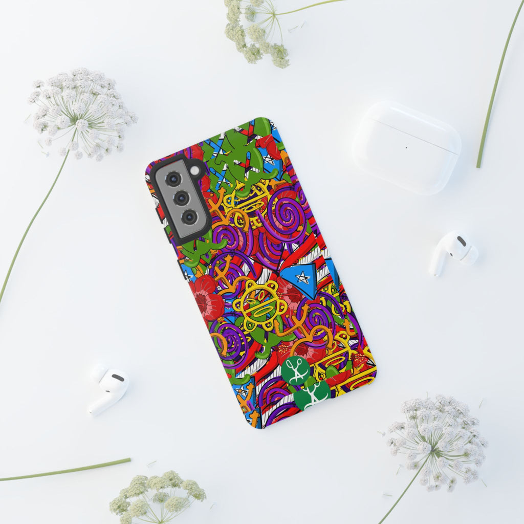 Puerto Rico Taino Tribal Art Tough Cases for iPhones, Samsung, and Pixel