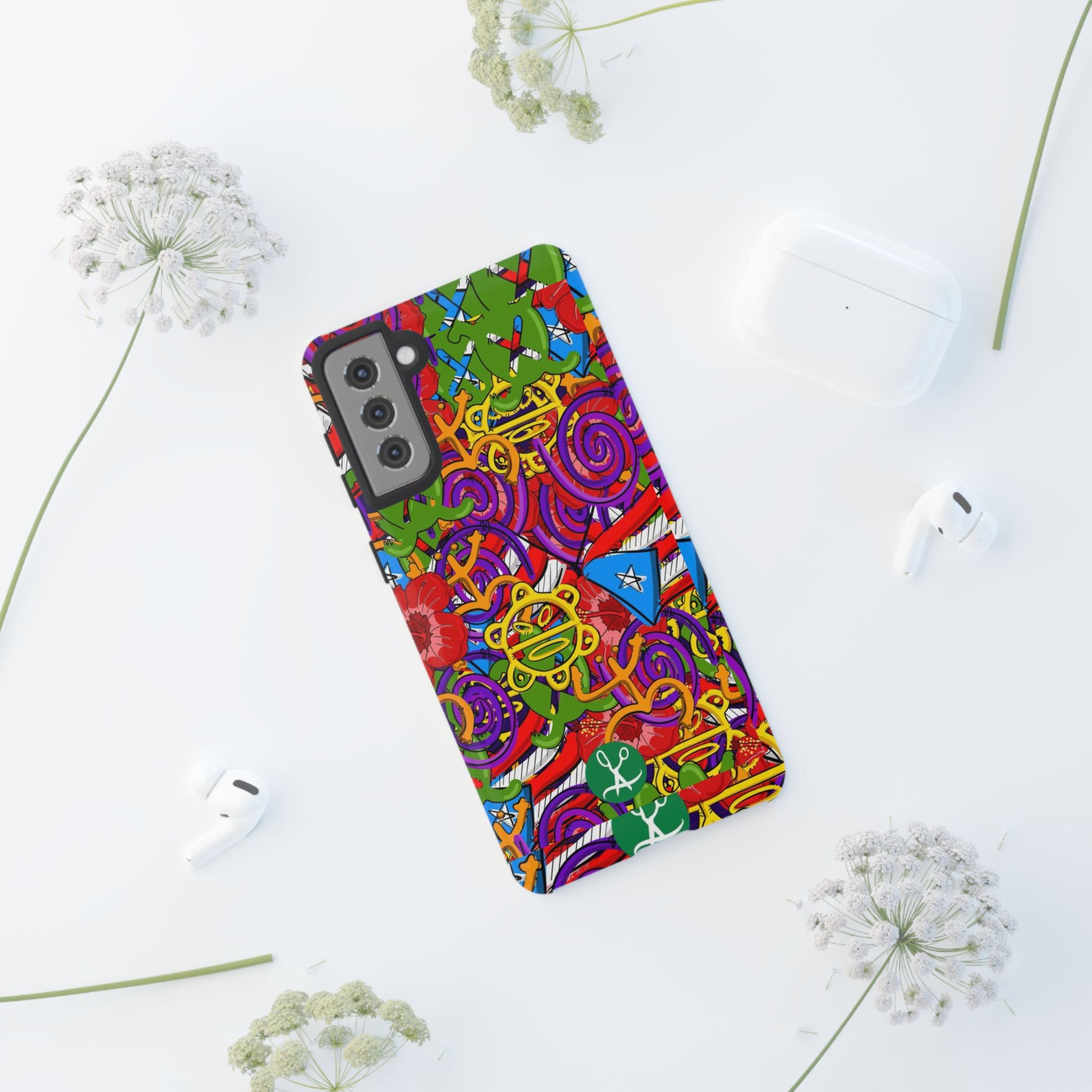 Puerto Rico Taino Tribal Art Tough Cases for iPhones, Samsung, and Pixel