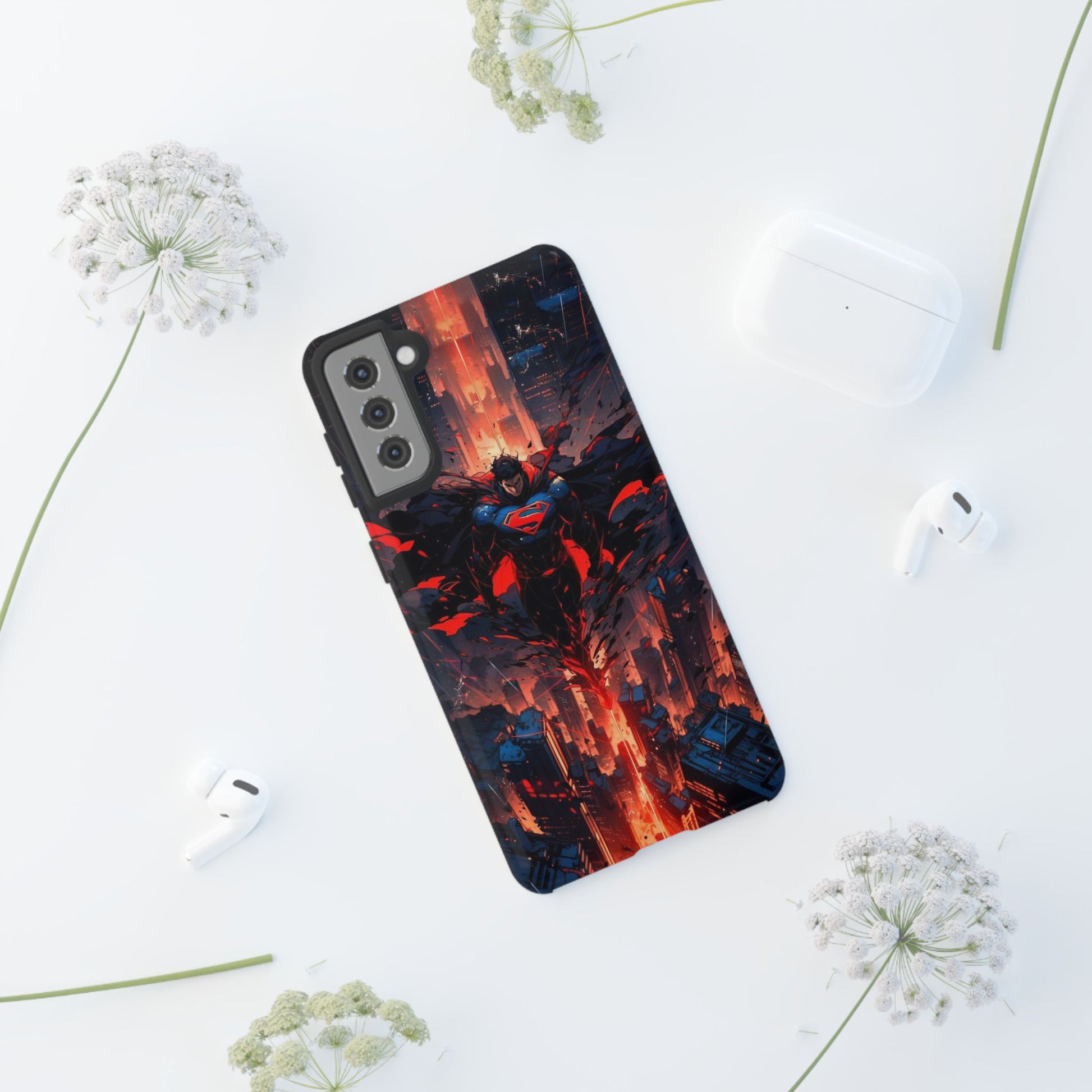 Anime Superman Tough Cases for iPhones, Samsung, and Pixel