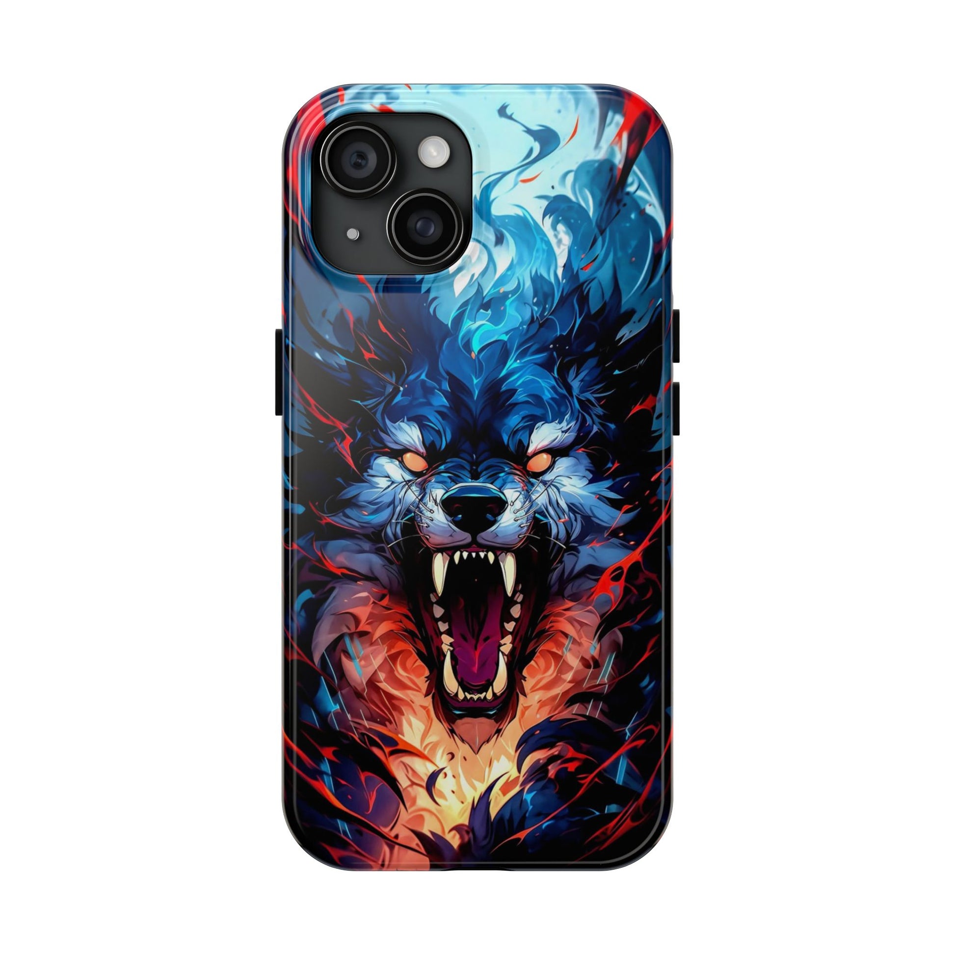 Aggressive Wolf Art Themed Tough Phone Cases for Iphones & Samsung Phones