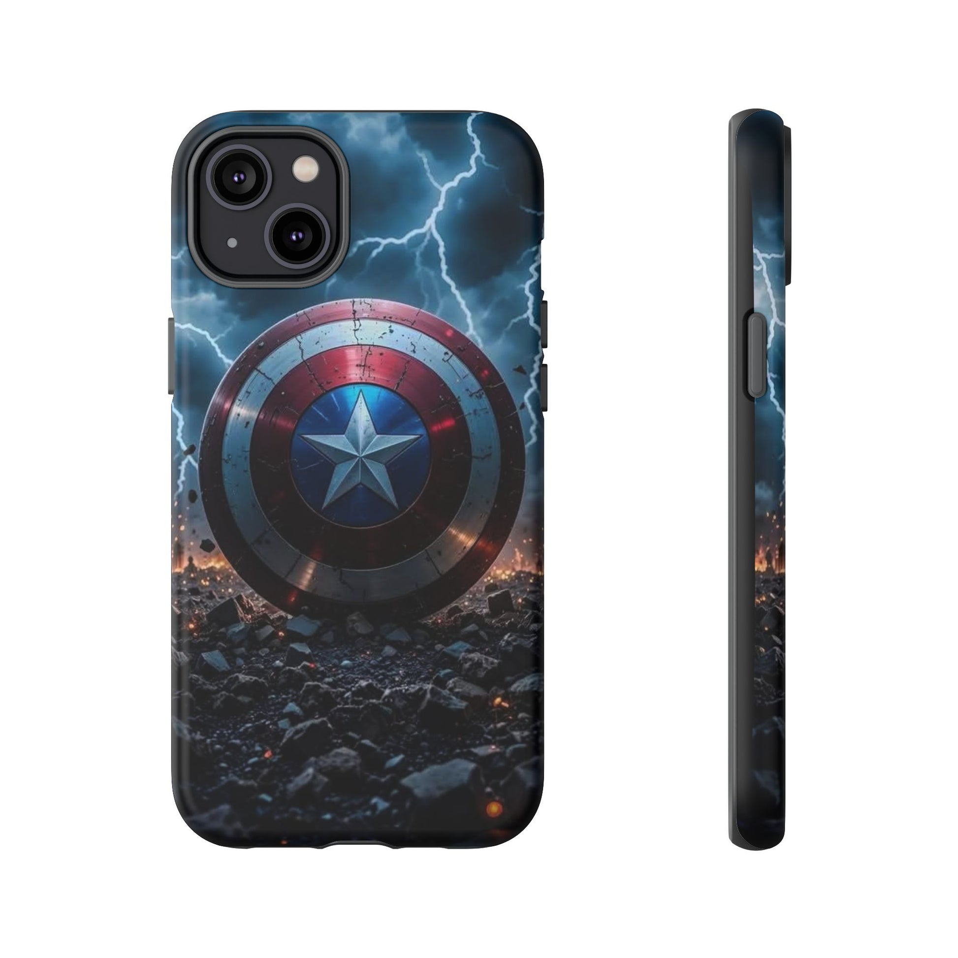 Captain America Shield Tough Cases for iPhones, Samsung, and Pixel