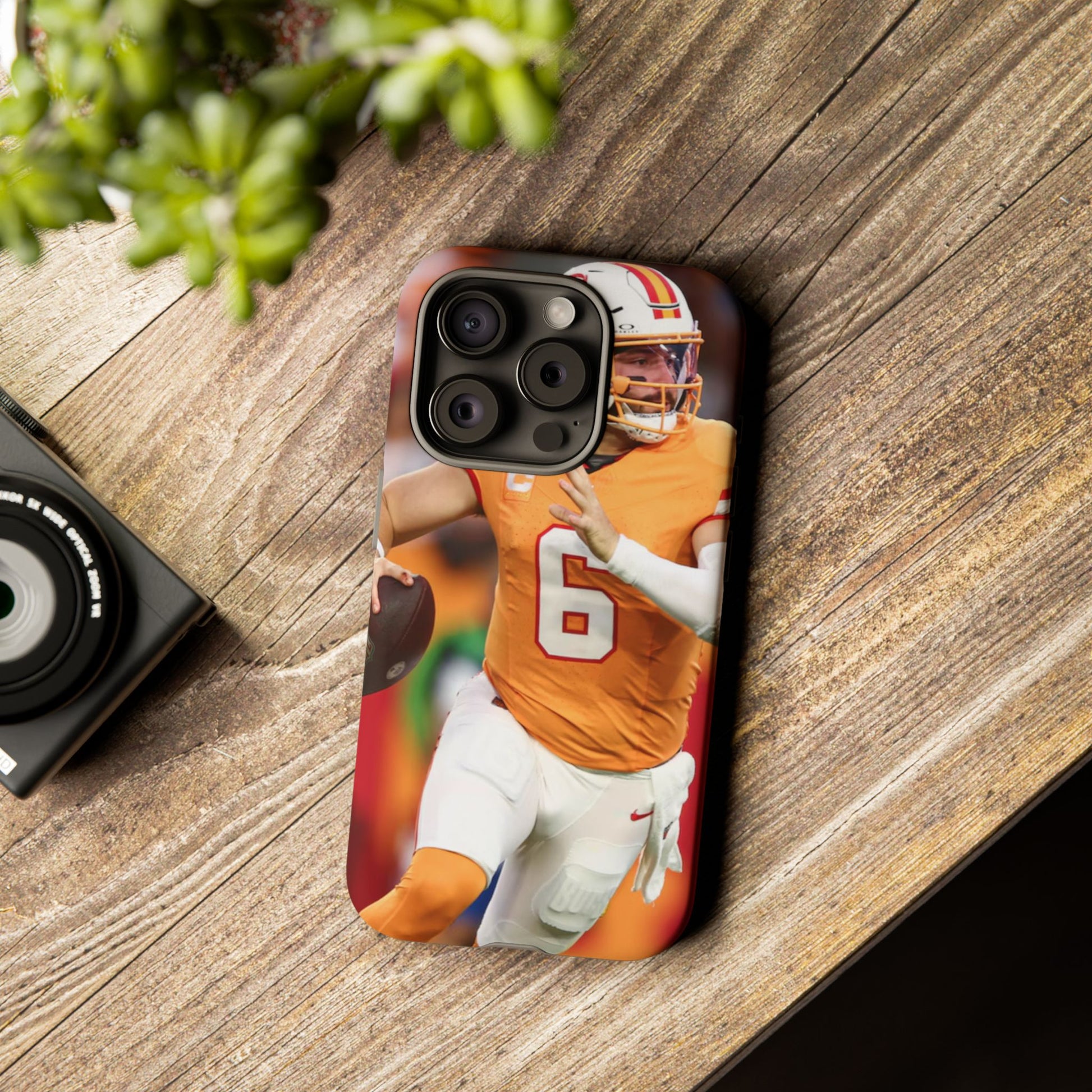 Tampa Bay Buccaneers Baker Mayfield Football Tough Cases for iPhones, Samsung, and Pixel