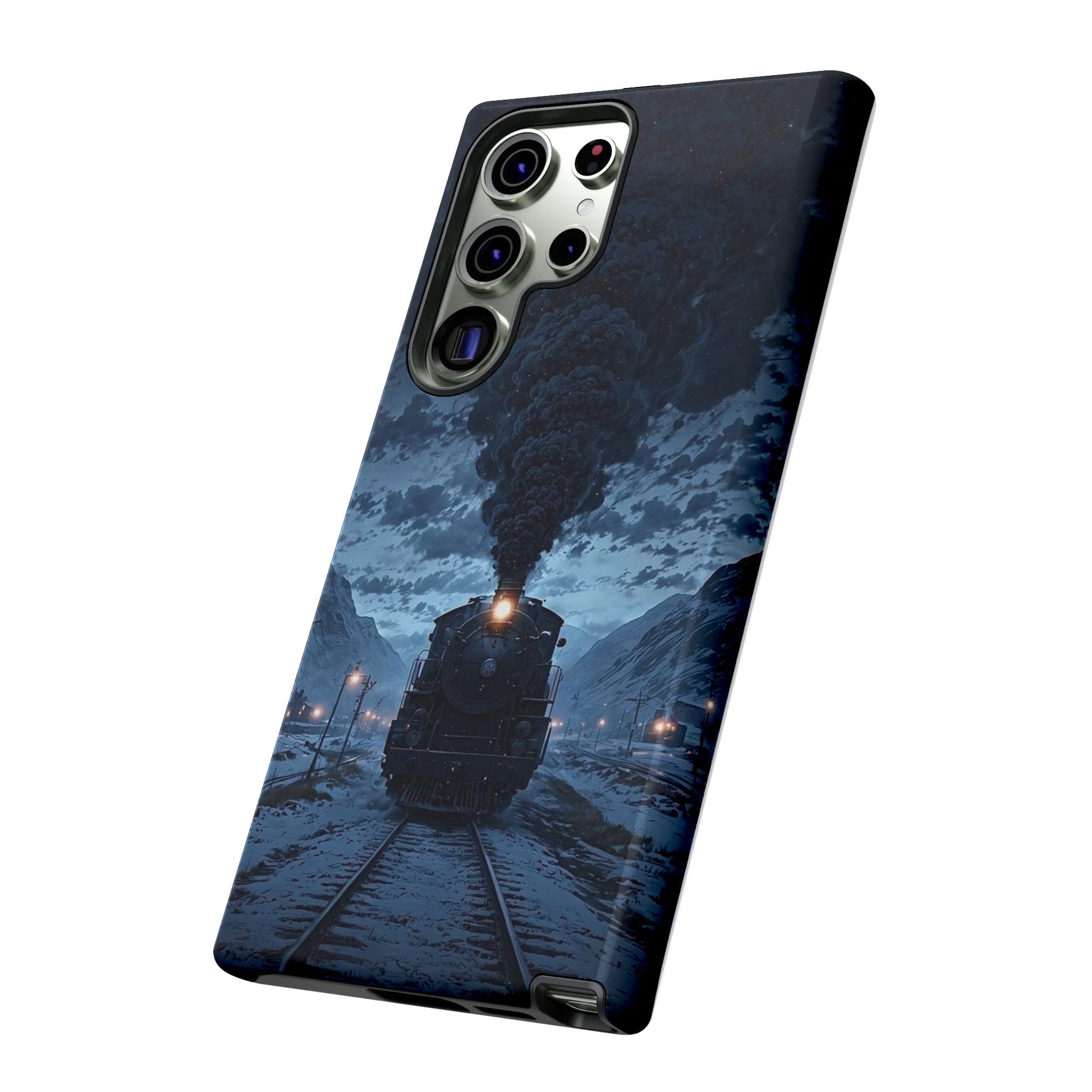Steam Engine Train Themed Tough Cases for iPhones, Samsung, and Pixel
