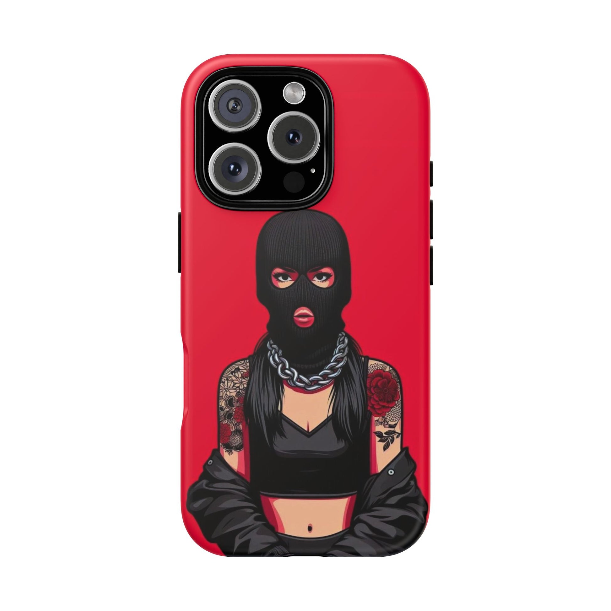 Thug Girl Red Design Tough Cases for iPhones, Samsung, and Pixel
