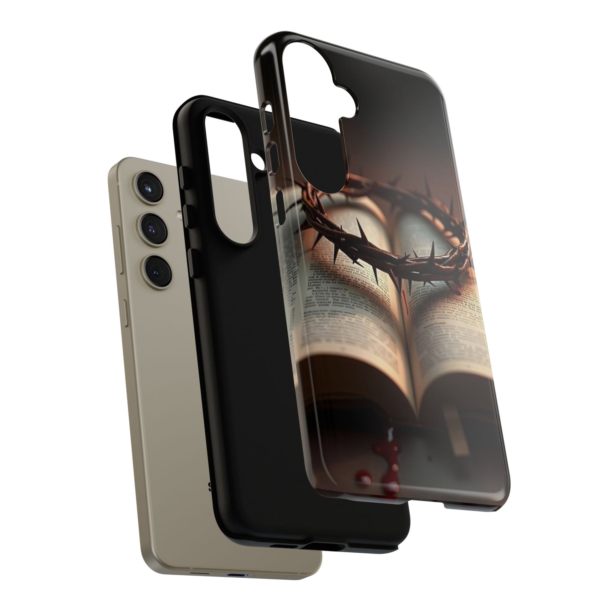 Crown of Thorns and Bible Christian Tough Cases for iPhones, Samsung, and Pixel