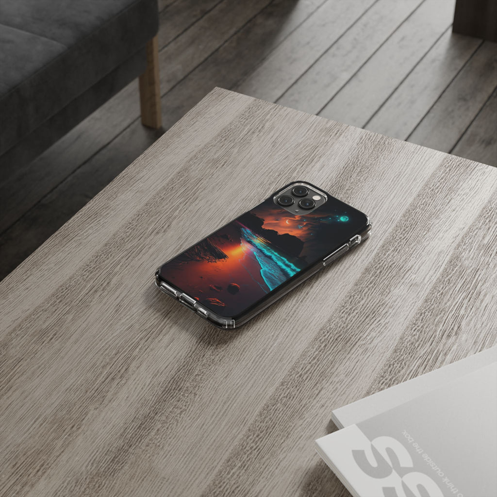 Phone Case, Neon Beach Theme, Iphone Samsung Cover, Clear Phone Cover, Summer
