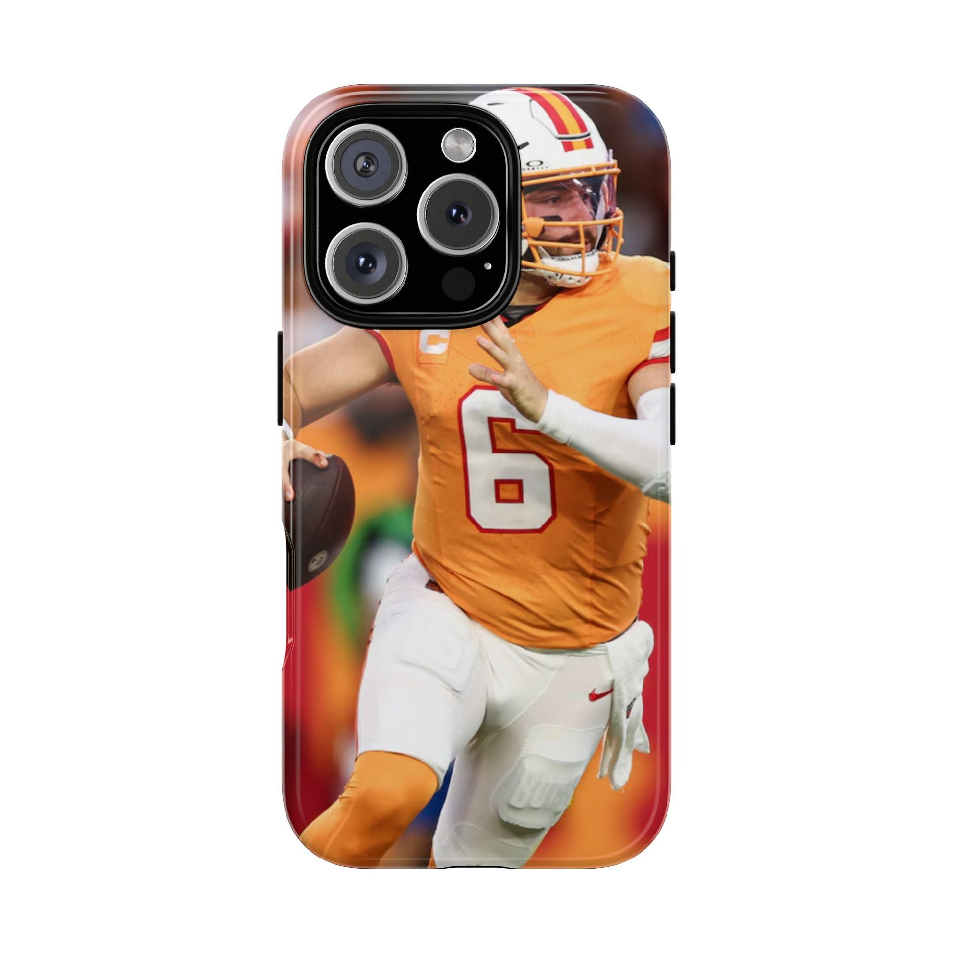 Tampa Bay Buccaneers Baker Mayfield Football Tough Cases for iPhones, Samsung, and Pixel