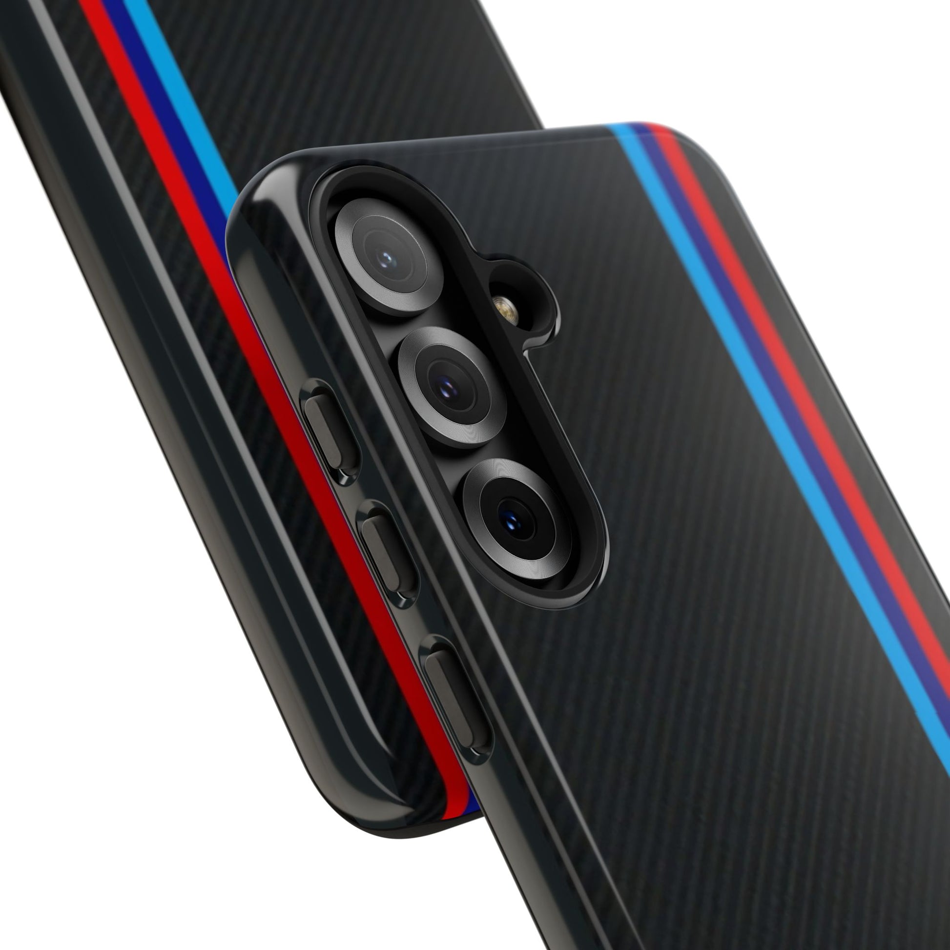 BMW M Stripes Carbon Fiber Design Tough Cases for iPhones, Samsung, and Pixel