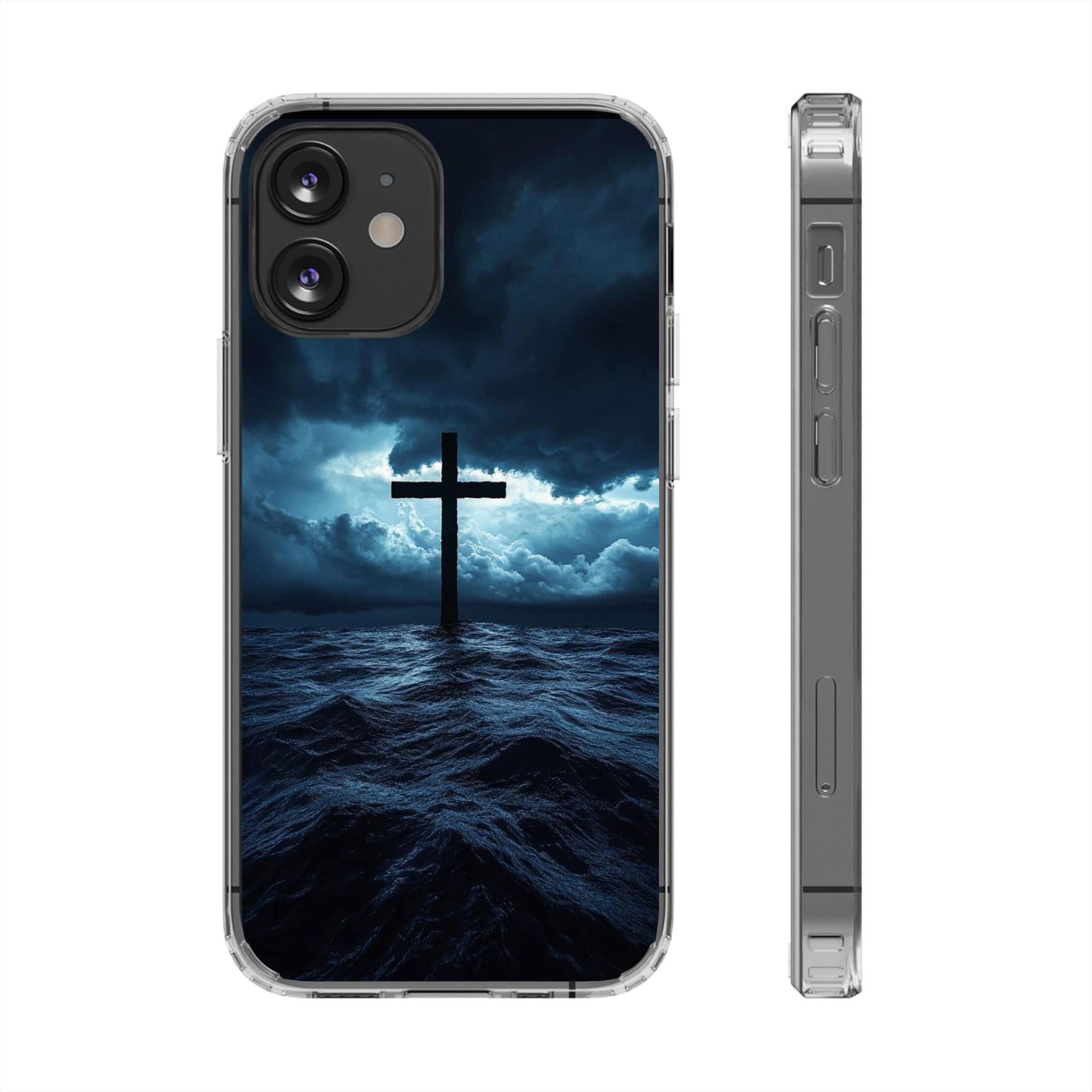 Christian Cross Storm Clear Case - Religious iPhone Samsung Cover, Faith Phone
