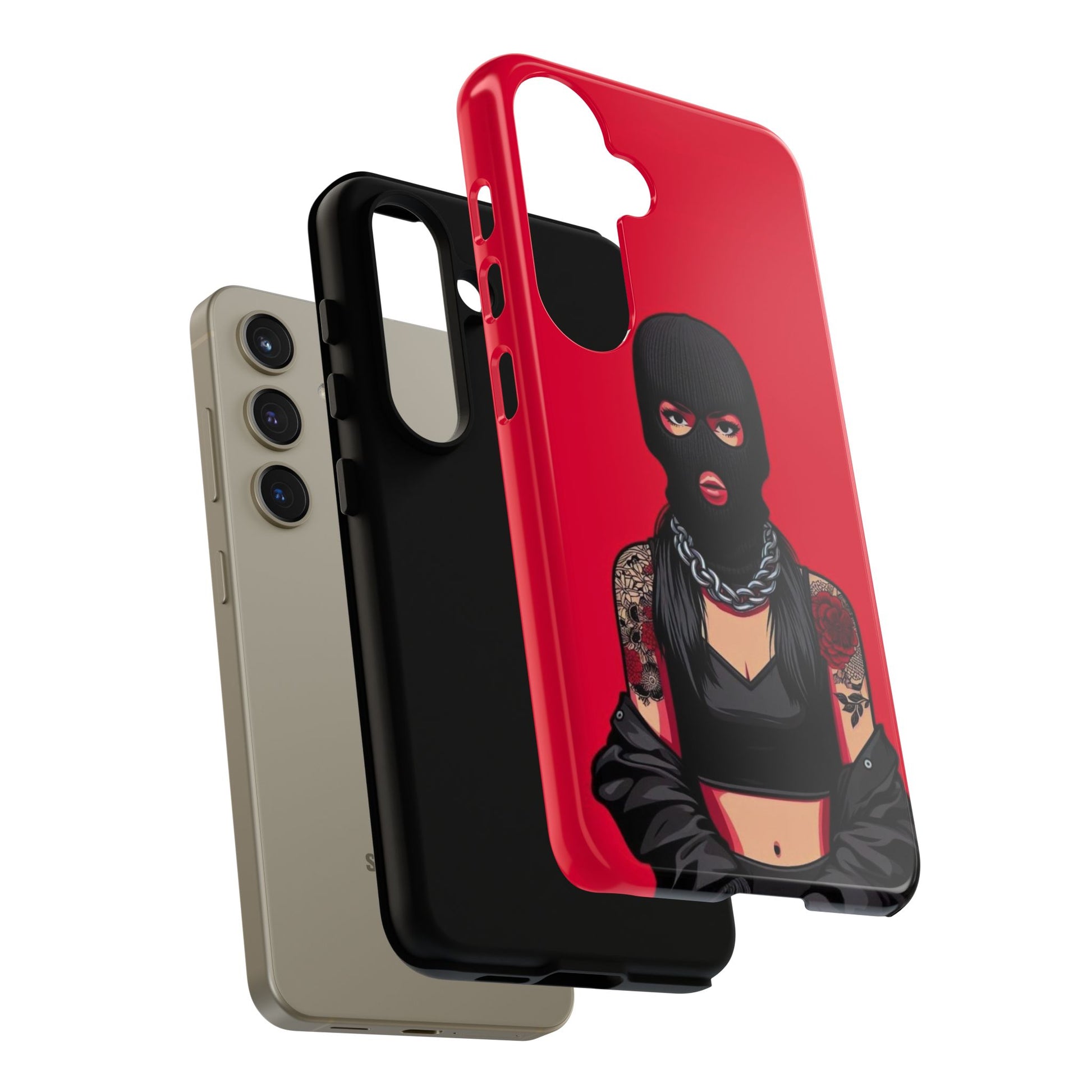 Thug Girl Red Design Tough Cases for iPhones, Samsung, and Pixel