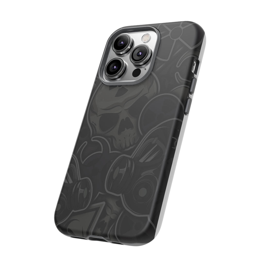 Tough Cases Phone Case, Edgy Skull Design Phone Cover, Gothic Cell Phone Shell