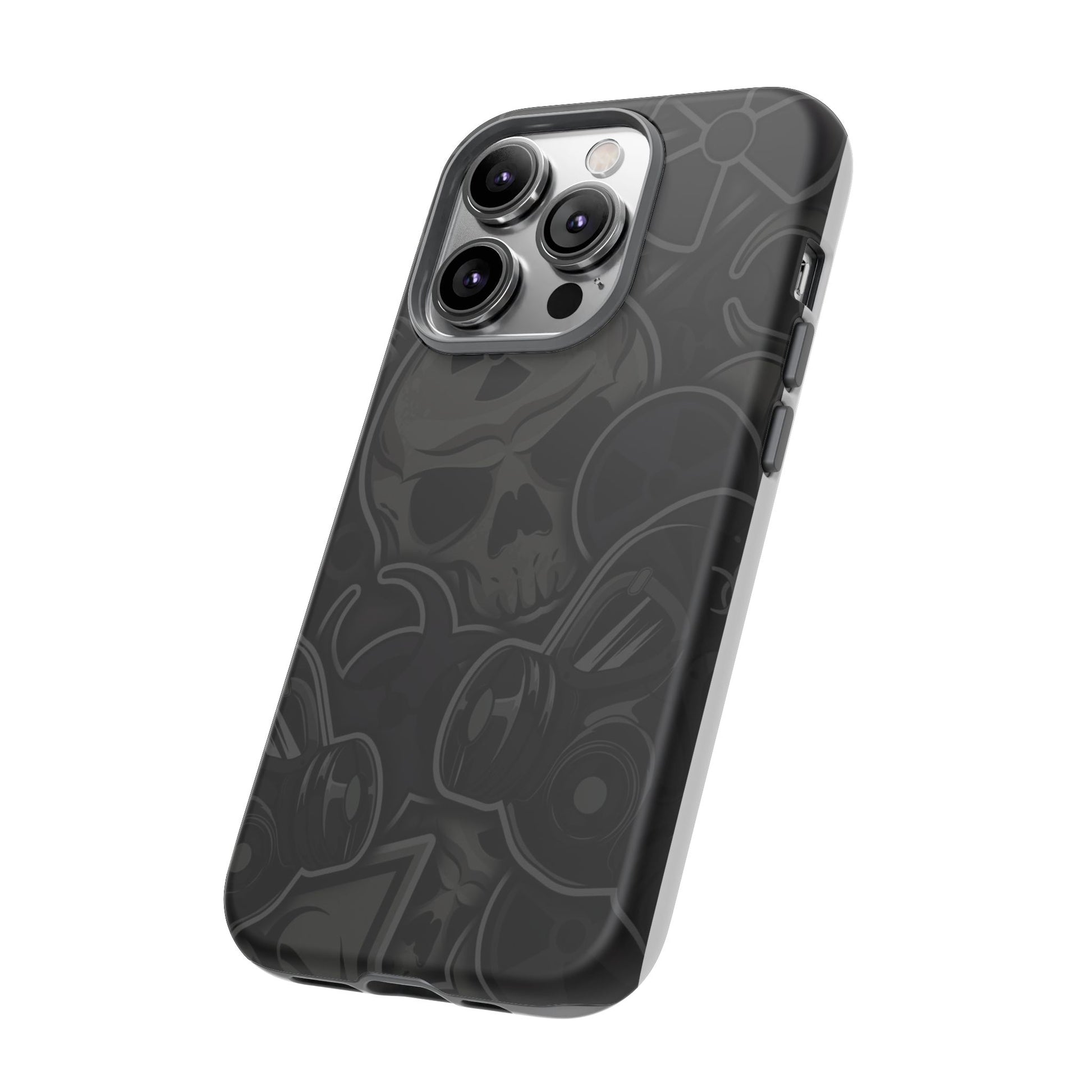 Tough Cases Phone Case, Edgy Skull Design Phone Cover, Gothic Cell Phone Shell