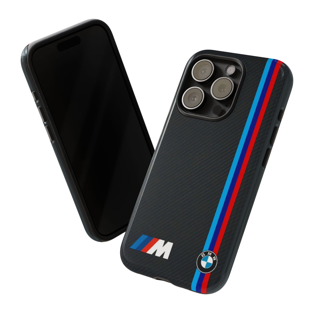BMW M Stripes Carbon Fiber Design Tough Cases for iPhones, Samsung, and Pixel