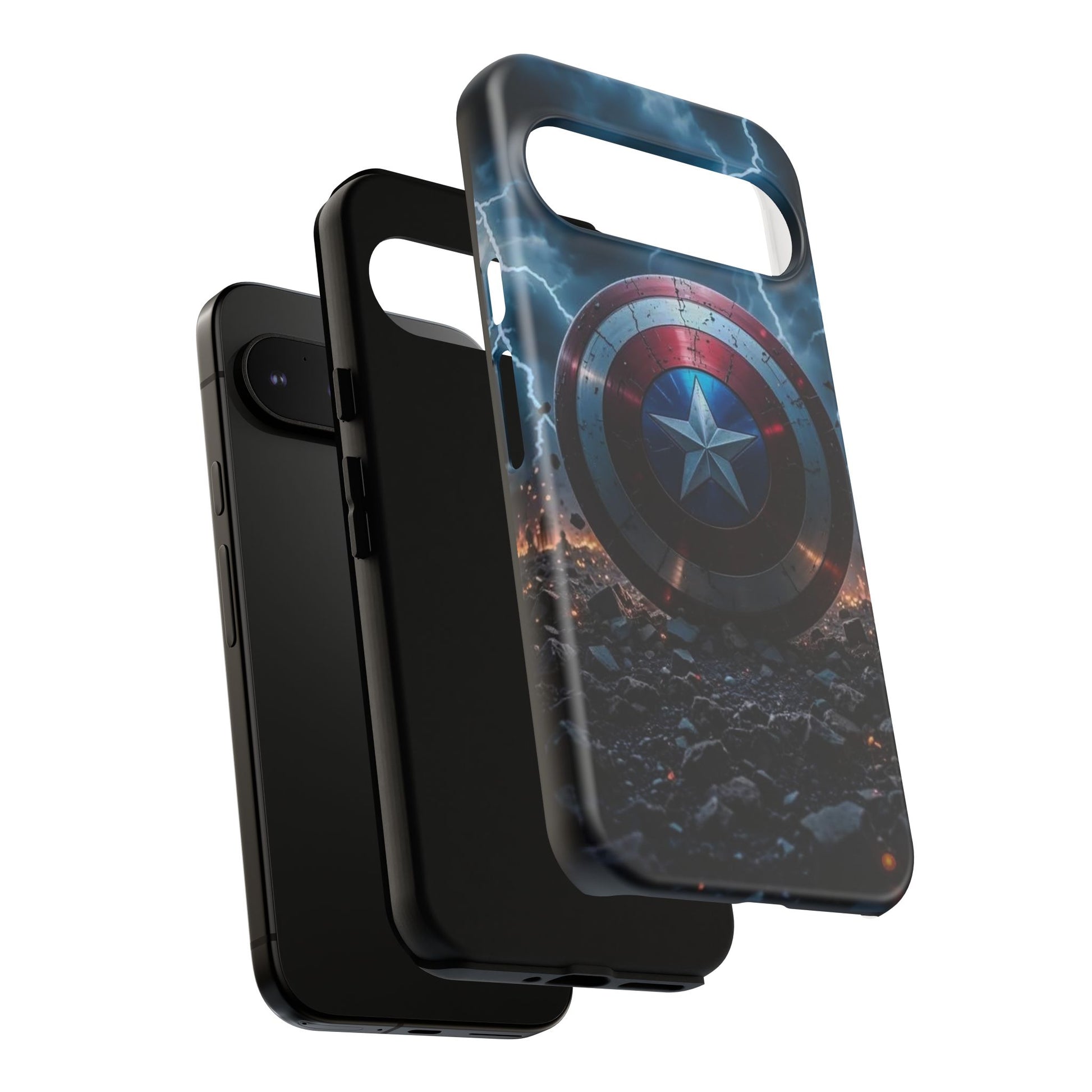 Captain America Shield Tough Cases for iPhones, Samsung, and Pixel