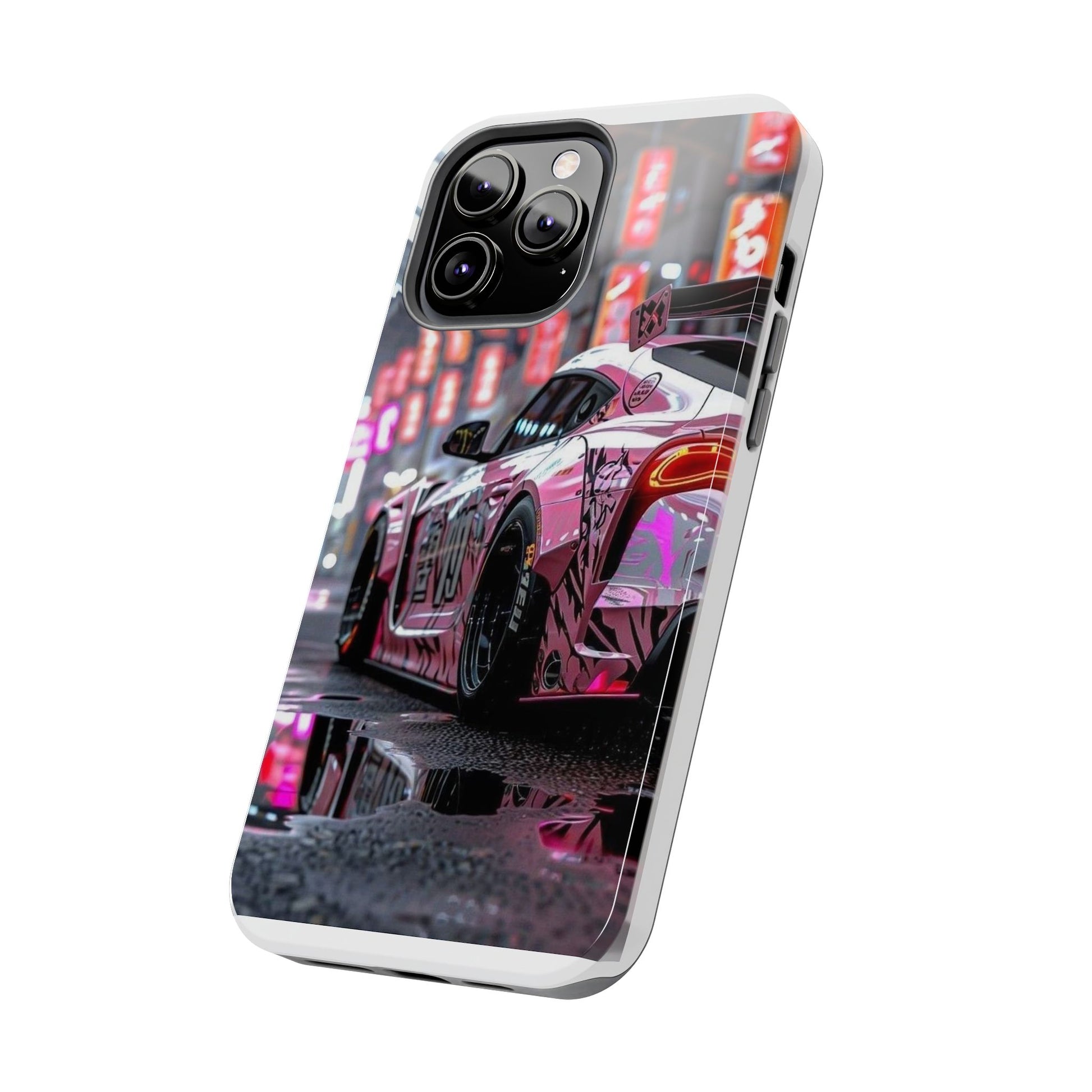 Pink Sports Car Tough Phone Cases for Iphones & Samsung Phones Durable