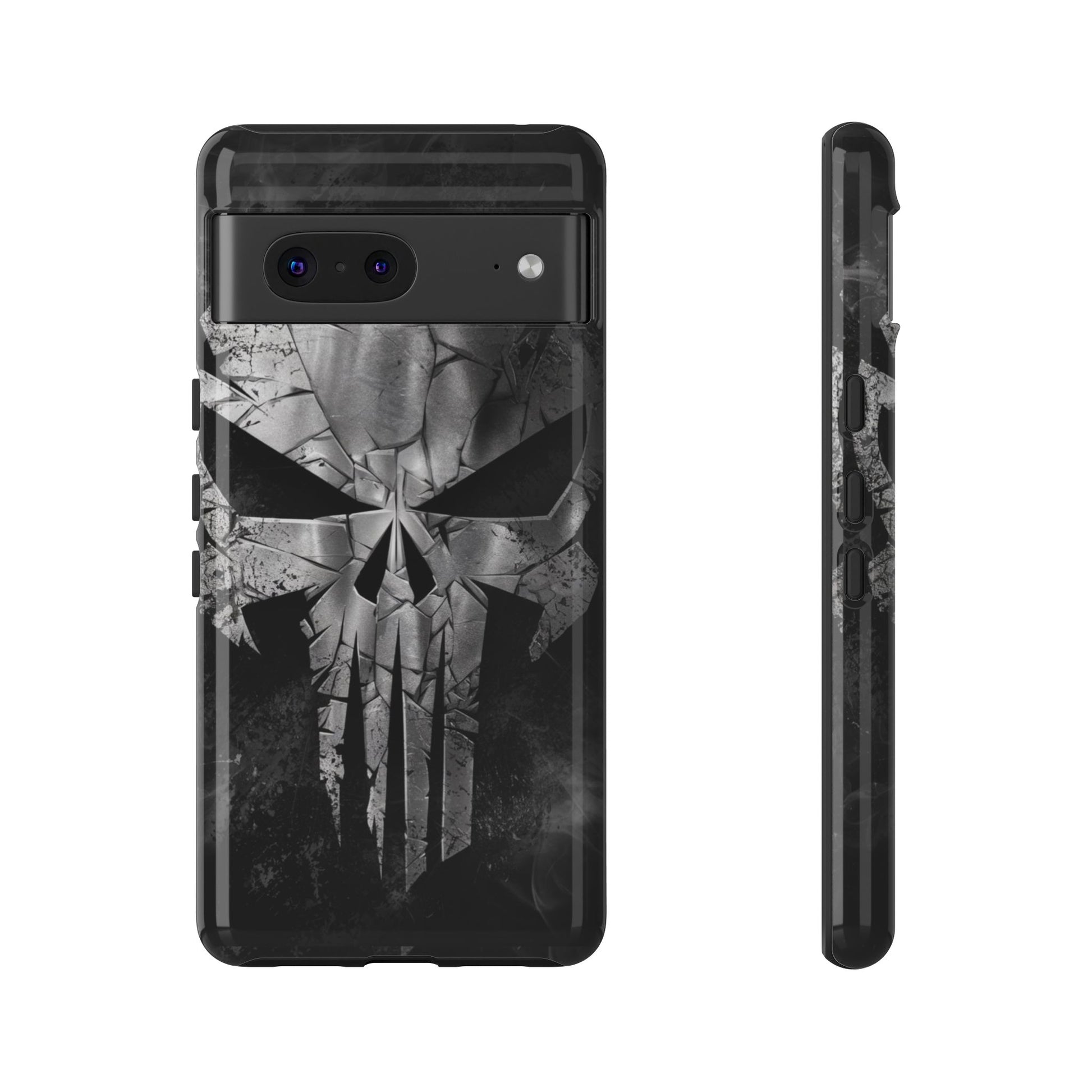 The Punisher Logo Art Tough Cases for iPhones, Samsung, and Pixel