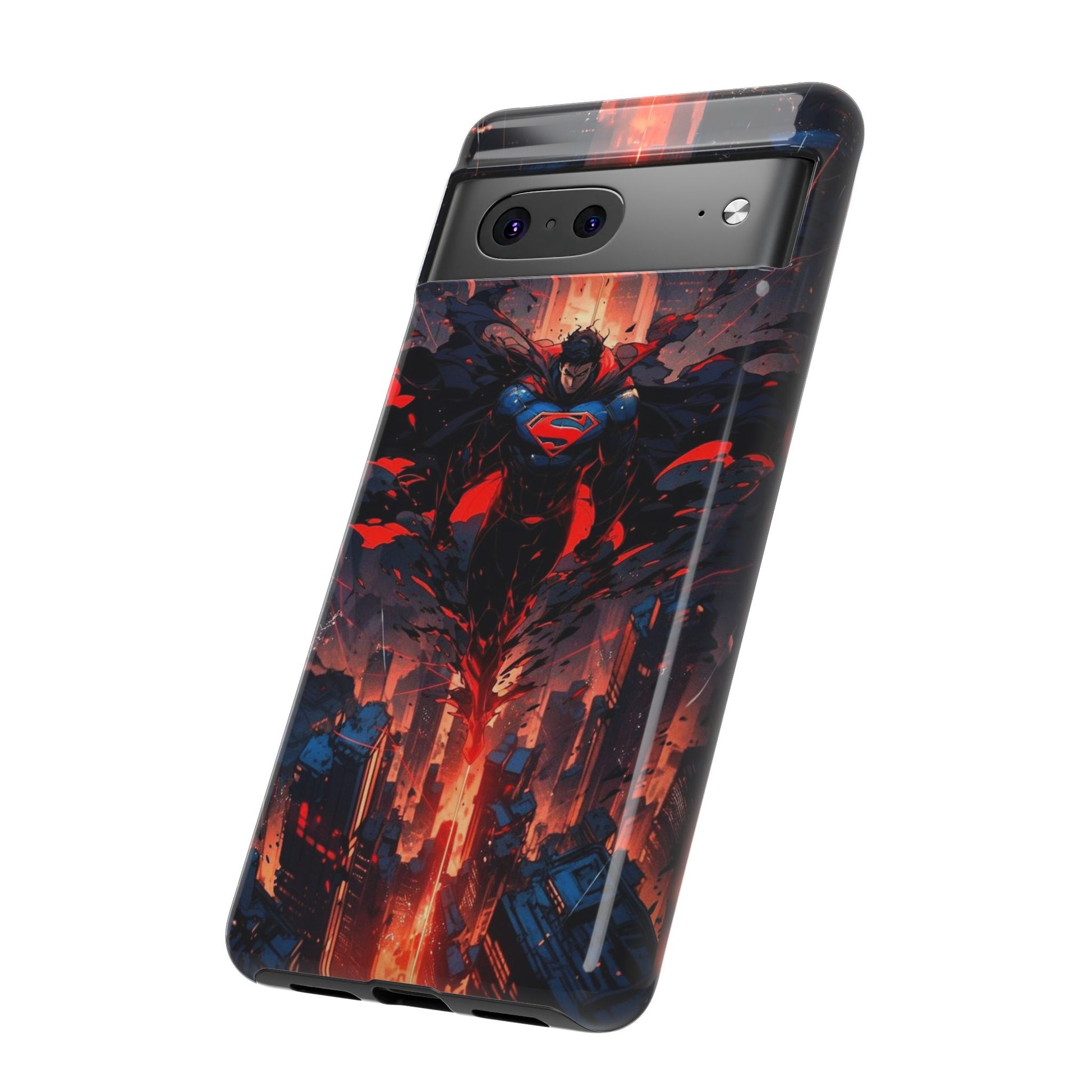 Anime Superman Tough Cases for iPhones, Samsung, and Pixel