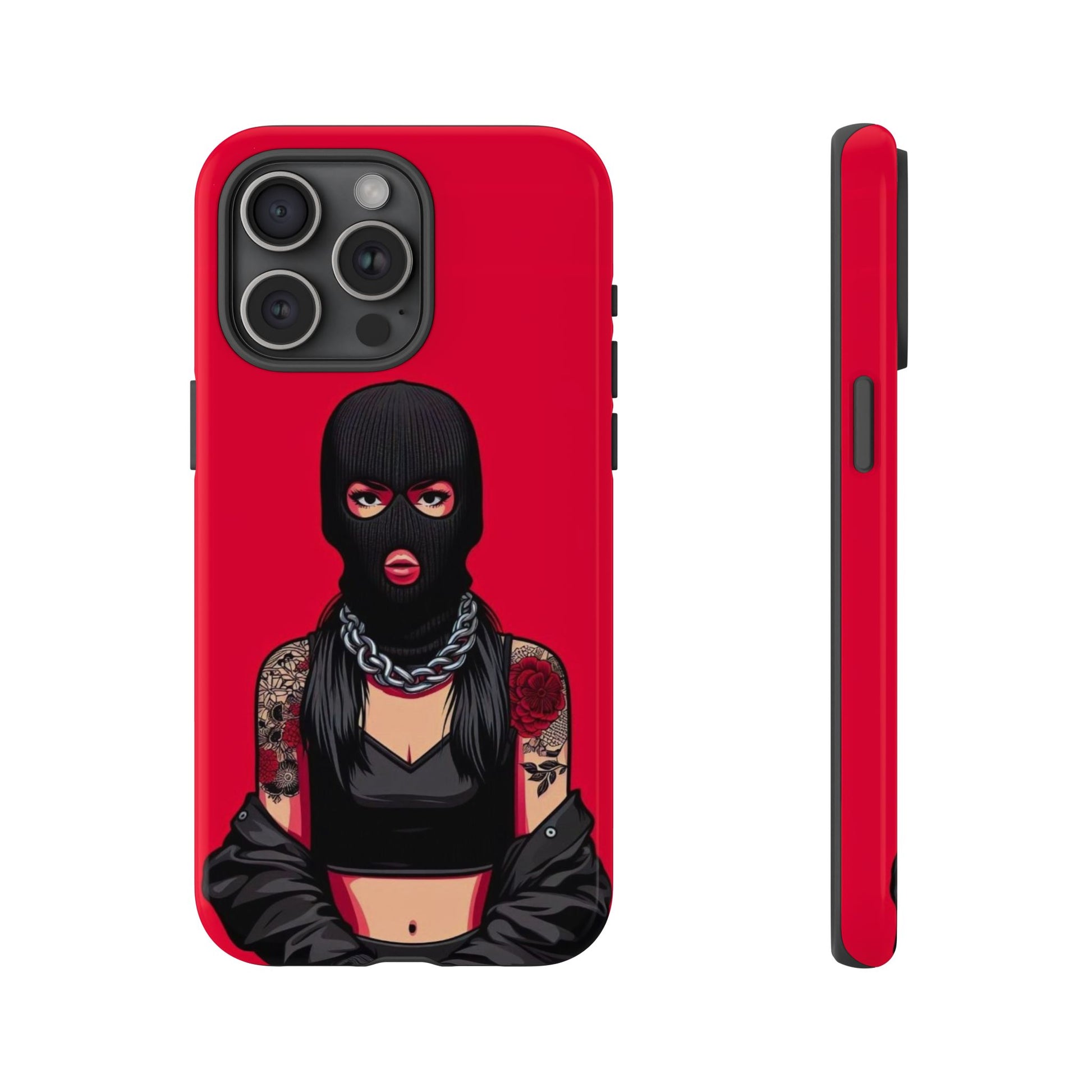 Thug Girl Red Design Tough Cases for iPhones, Samsung, and Pixel