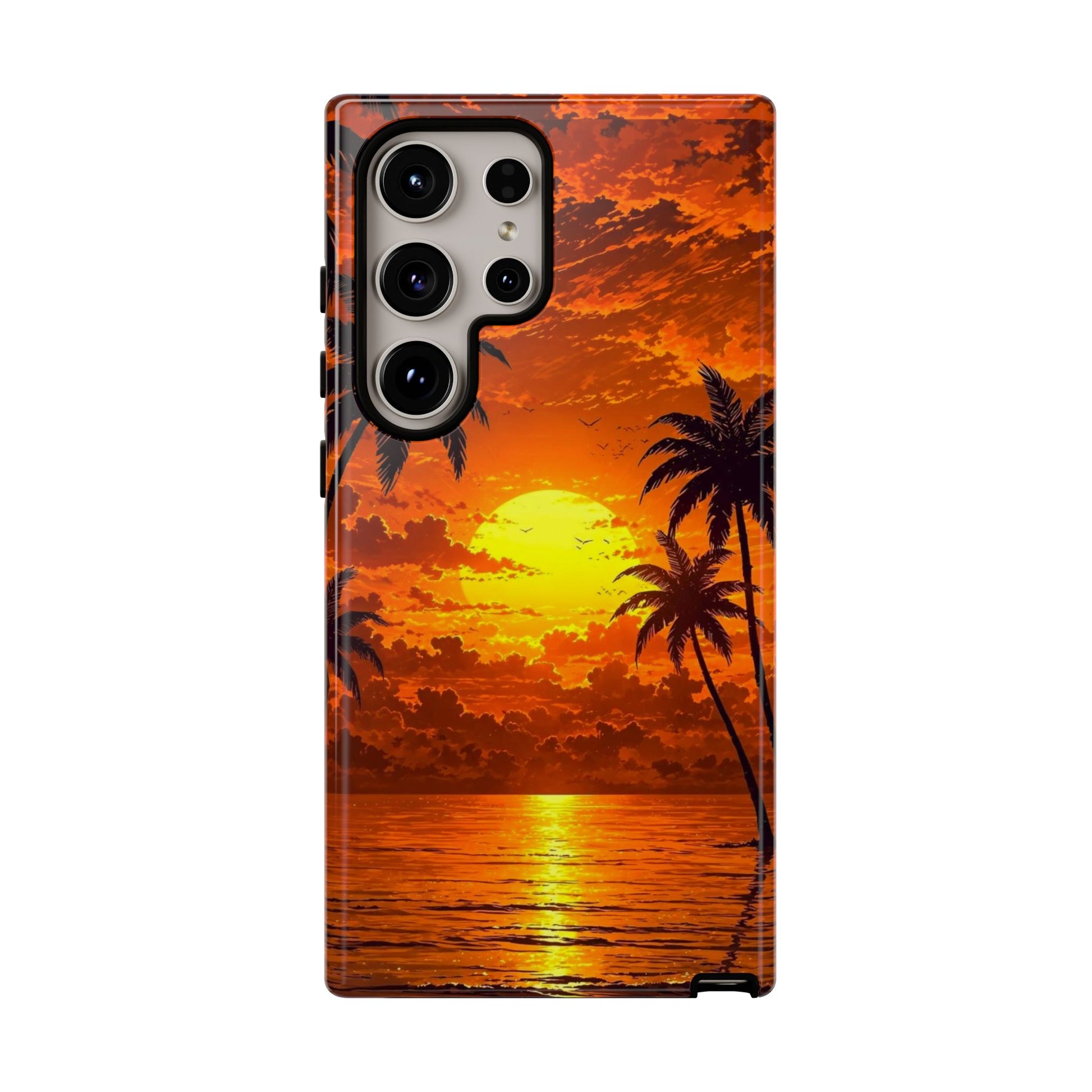 Beautiful Beach Sunset Tough Cases for iPhones, Samsung, and Pixel