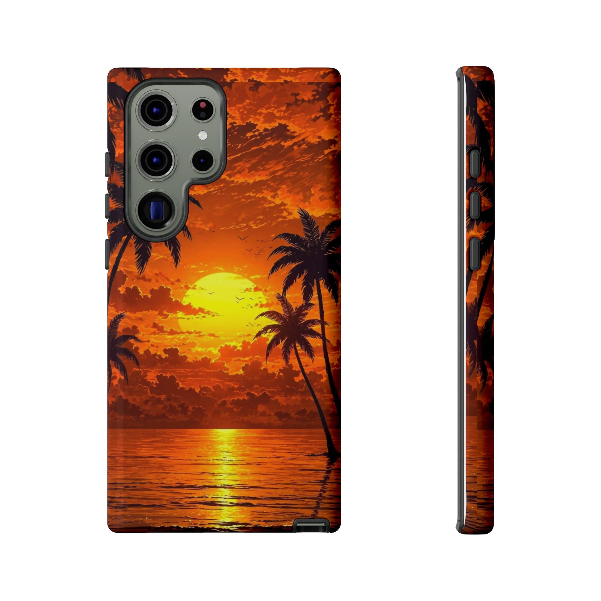 Beautiful Beach Sunset Tough Cases for iPhones, Samsung, and Pixel