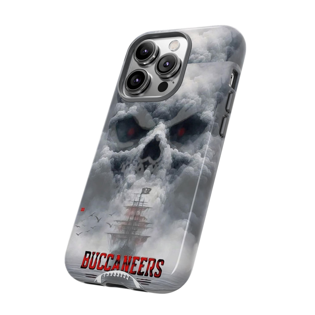 Skull Pirate Ship Football Buccaneers Tough Cases for iPhones, Samsung, and Pixel