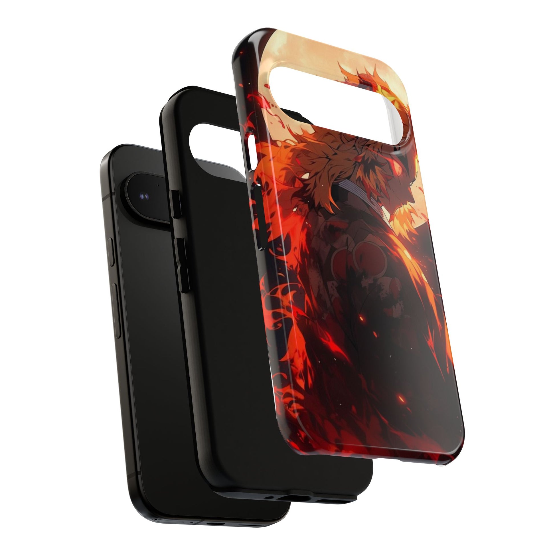 Demon Sl;ayer Rengoku Anime Phone Case, Tough Cases for iPhones, Samsung, and Pixel
