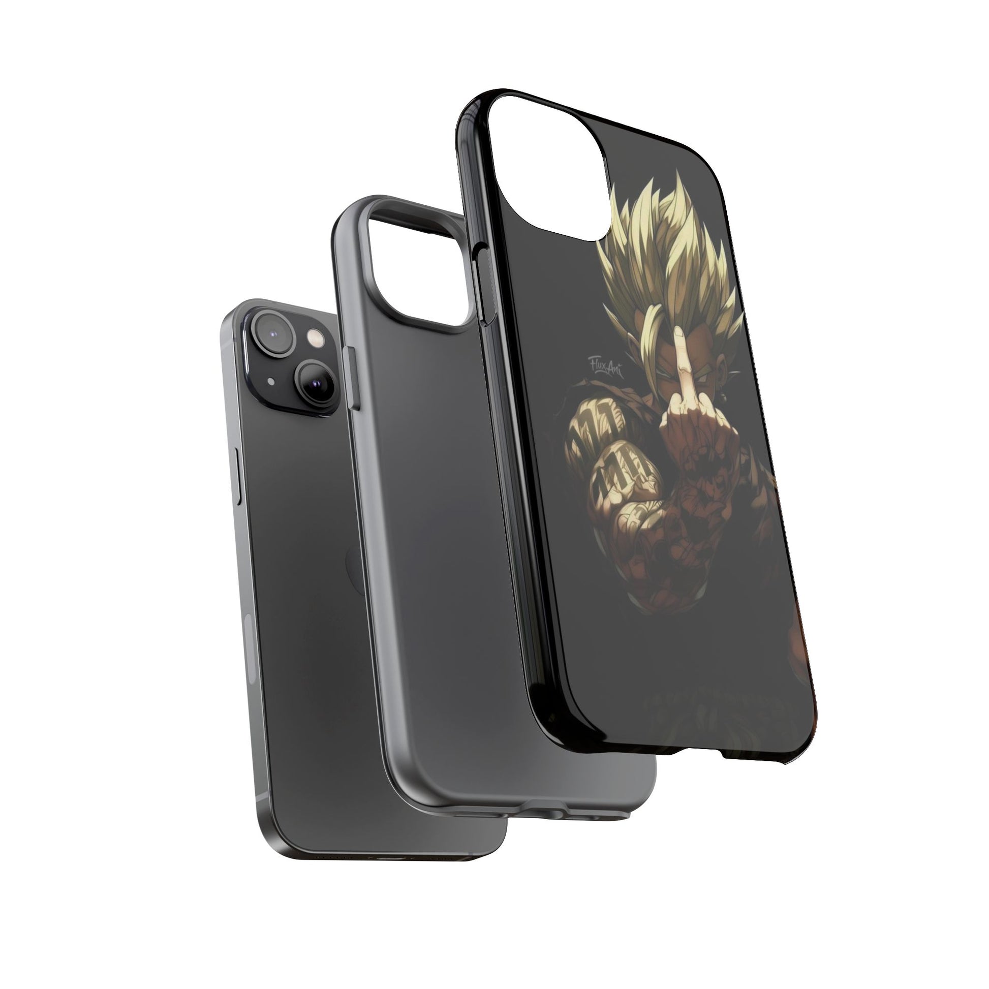 Middle Finger SS Goku Dragon Ball Z Tough Cases for iPhones, Samsung, and Pixel