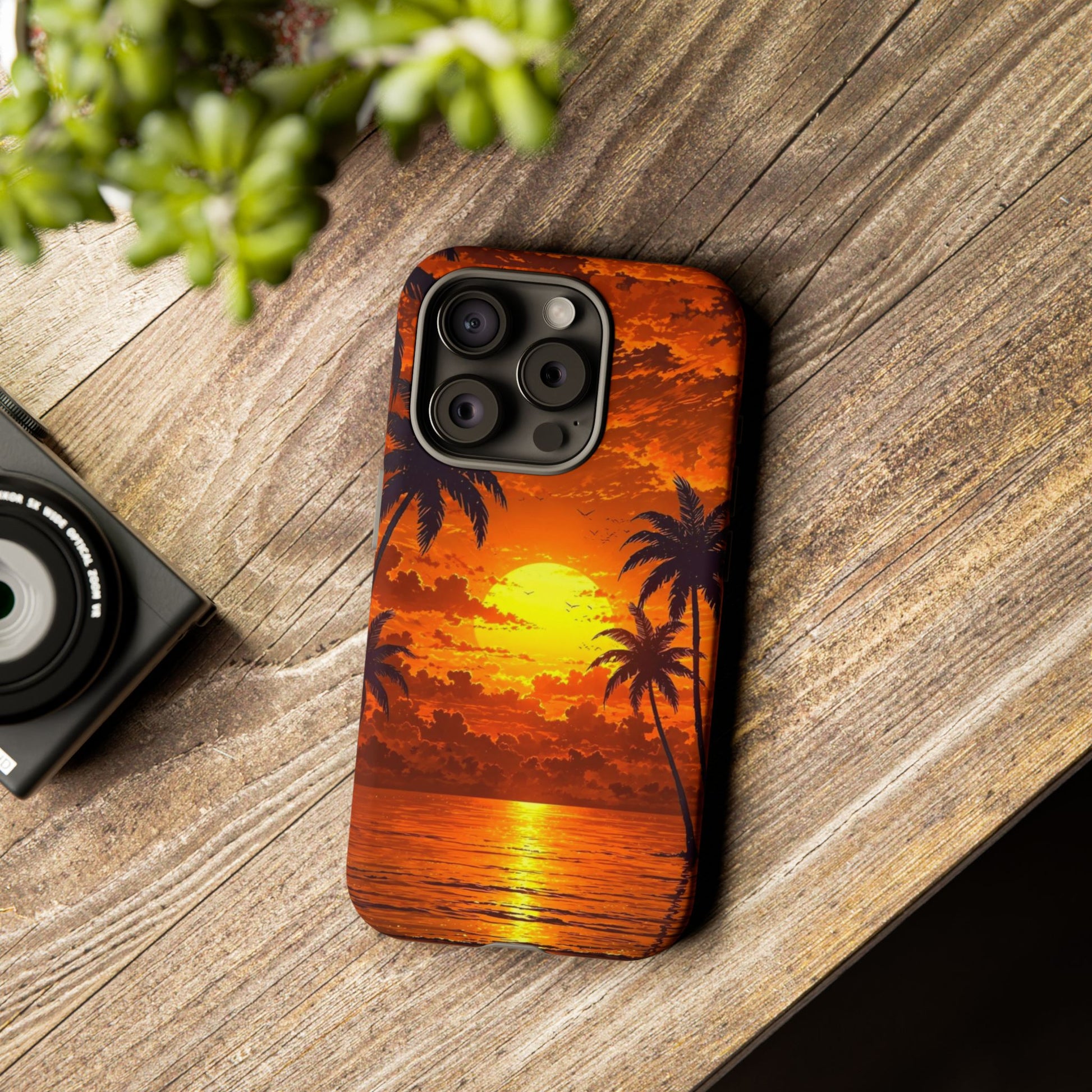 Beautiful Beach Sunset Tough Cases for iPhones, Samsung, and Pixel