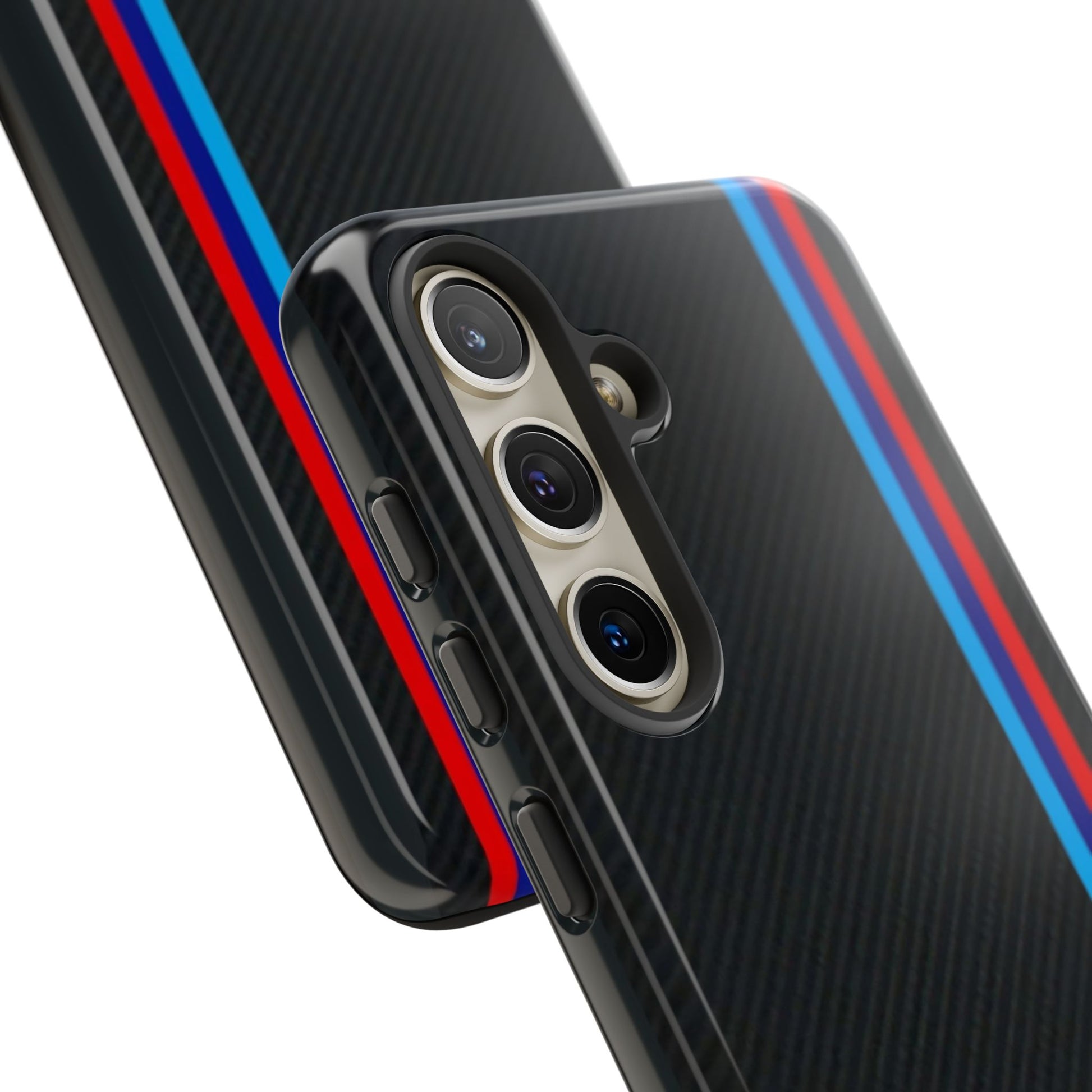 BMW M Stripes Carbon Fiber Design Tough Cases for iPhones, Samsung, and Pixel