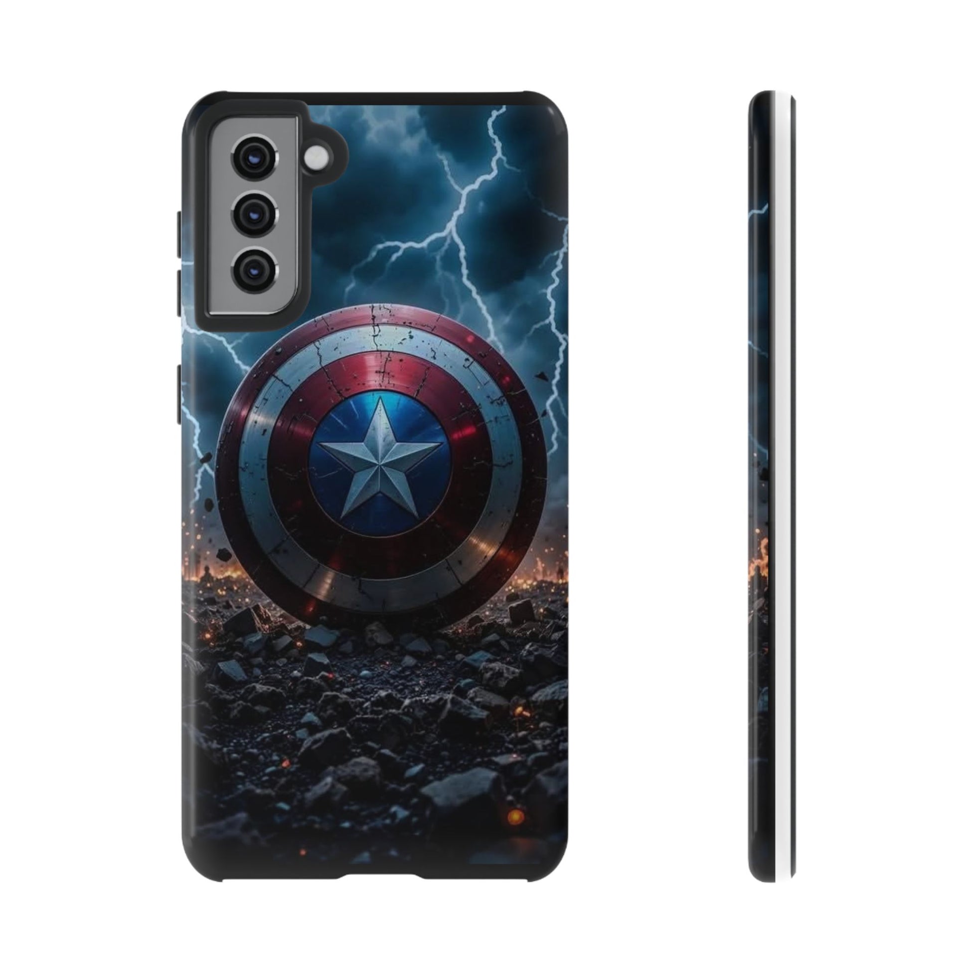 Captain America Shield Tough Cases for iPhones, Samsung, and Pixel