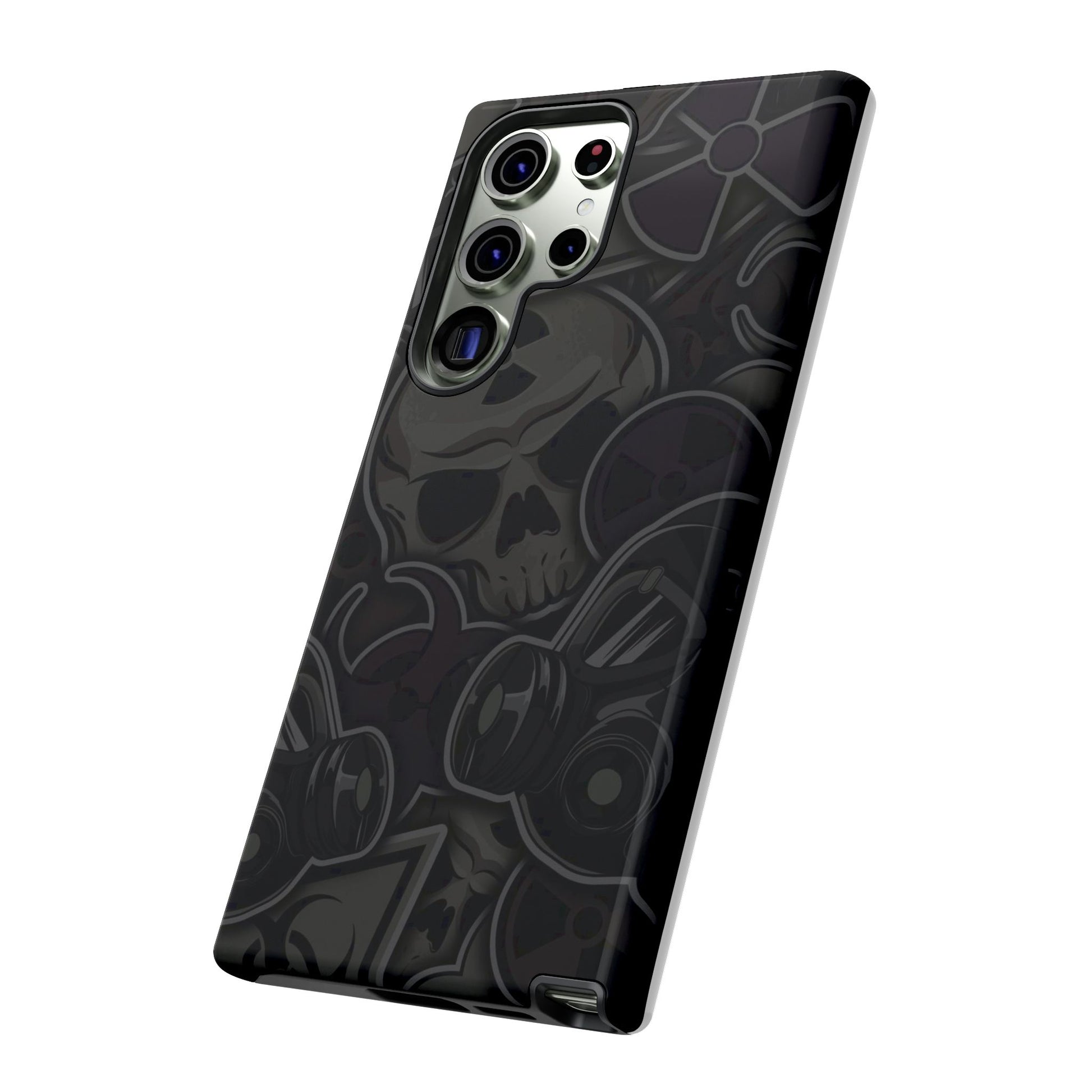 Tough Cases Phone Case, Edgy Skull Design Phone Cover, Gothic Cell Phone Shell