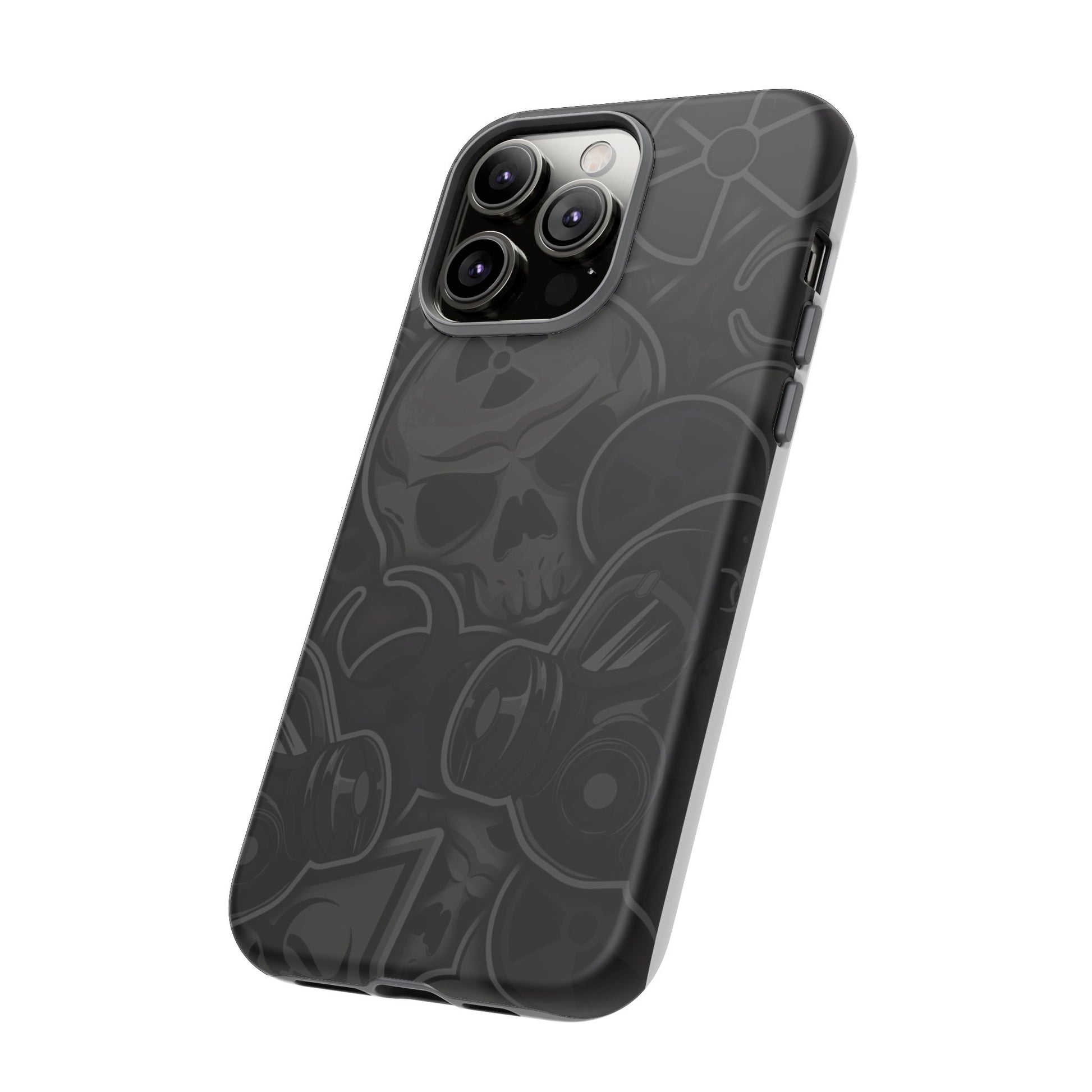 Tough Cases Phone Case, Edgy Skull Design Phone Cover, Gothic Cell Phone Shell