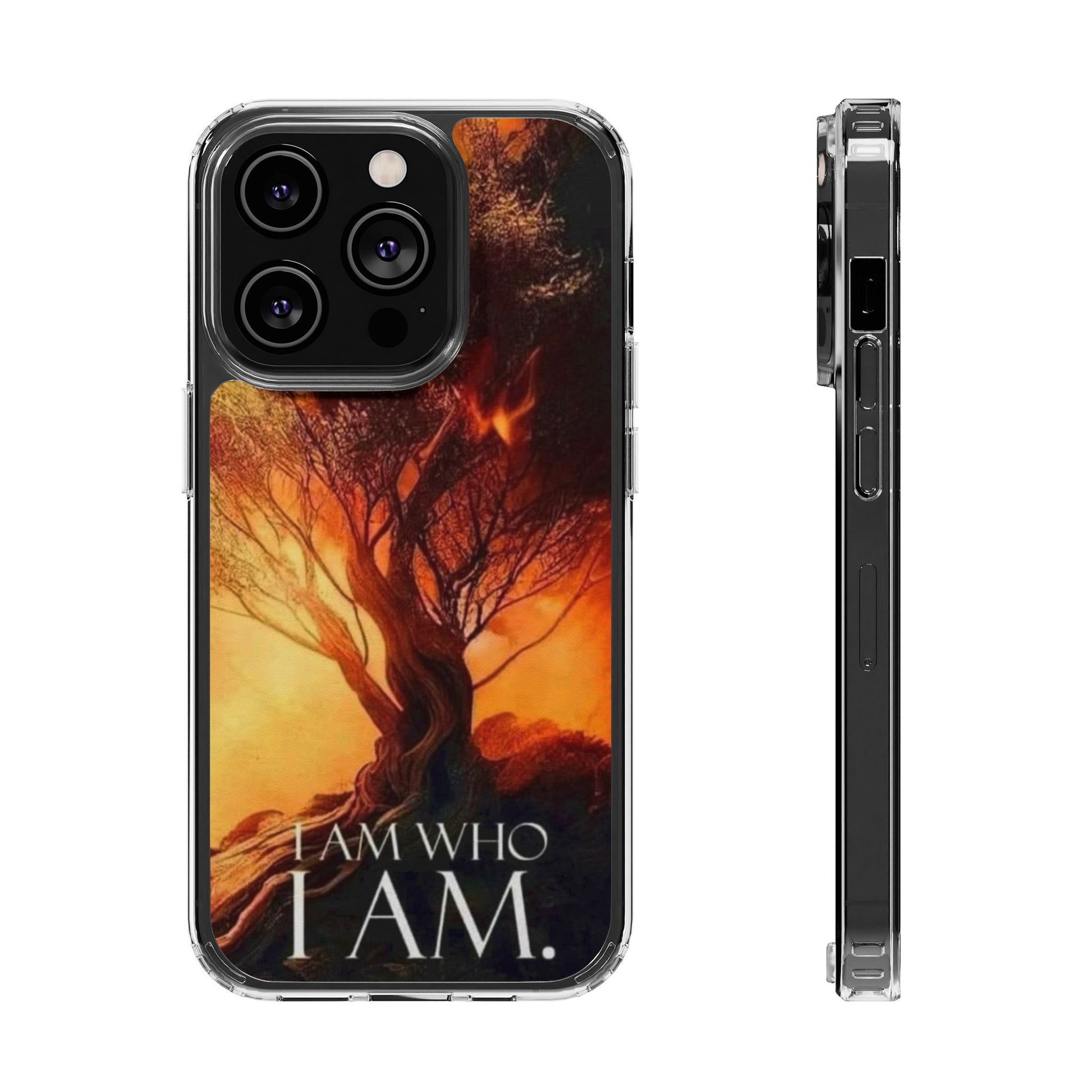 Phone Case, I Am Who I Am Bible Verse Clear Case for Iphone Samsung, Religious