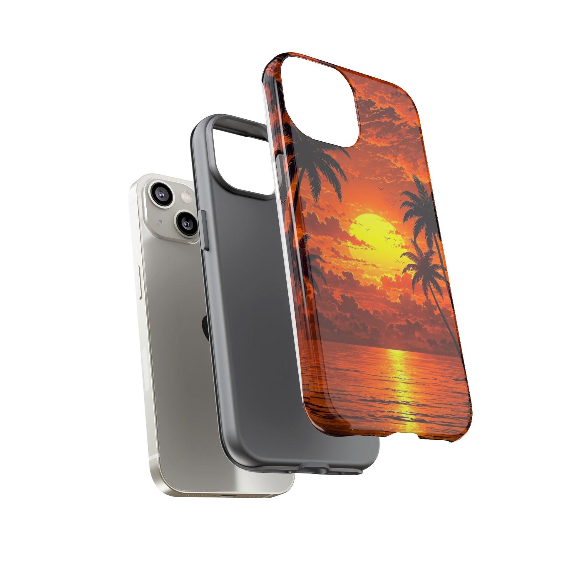 Beautiful Beach Sunset Tough Cases for iPhones, Samsung, and Pixel