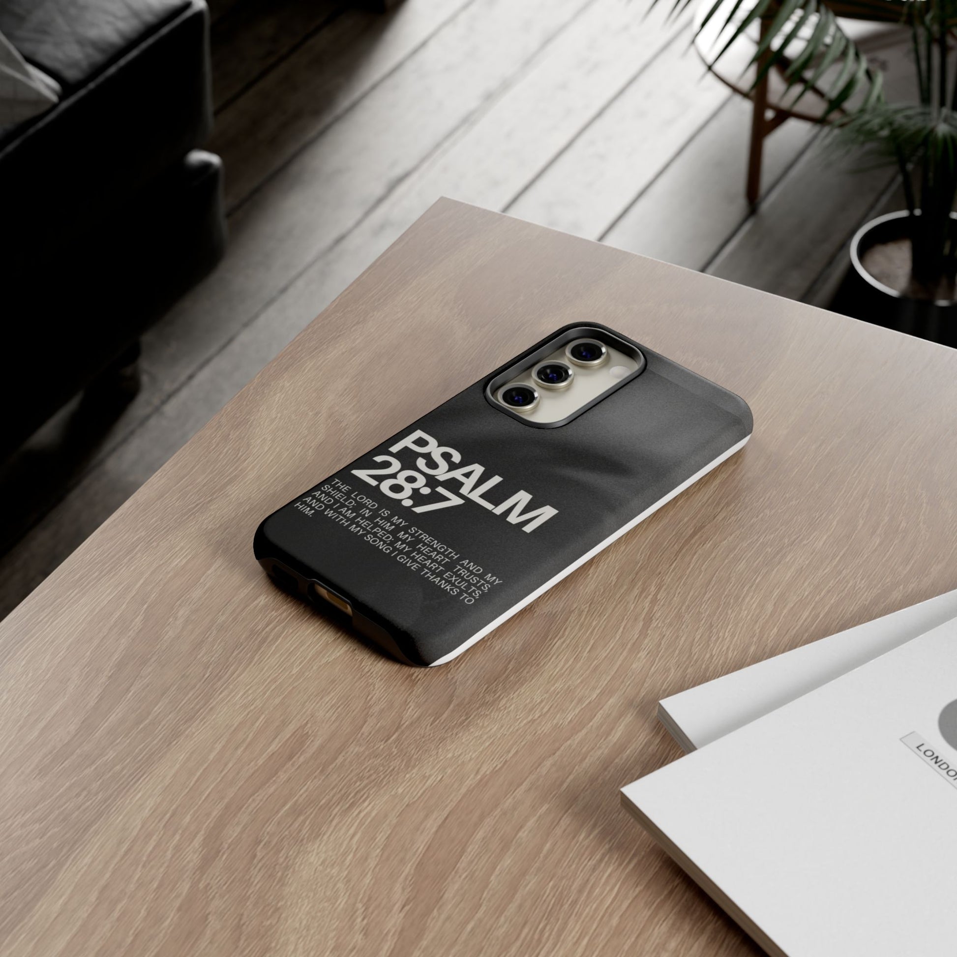 Christian Themed Psalms 28:7 Phone Case, Tough Cases for iPhones, Samsung, and Pixel