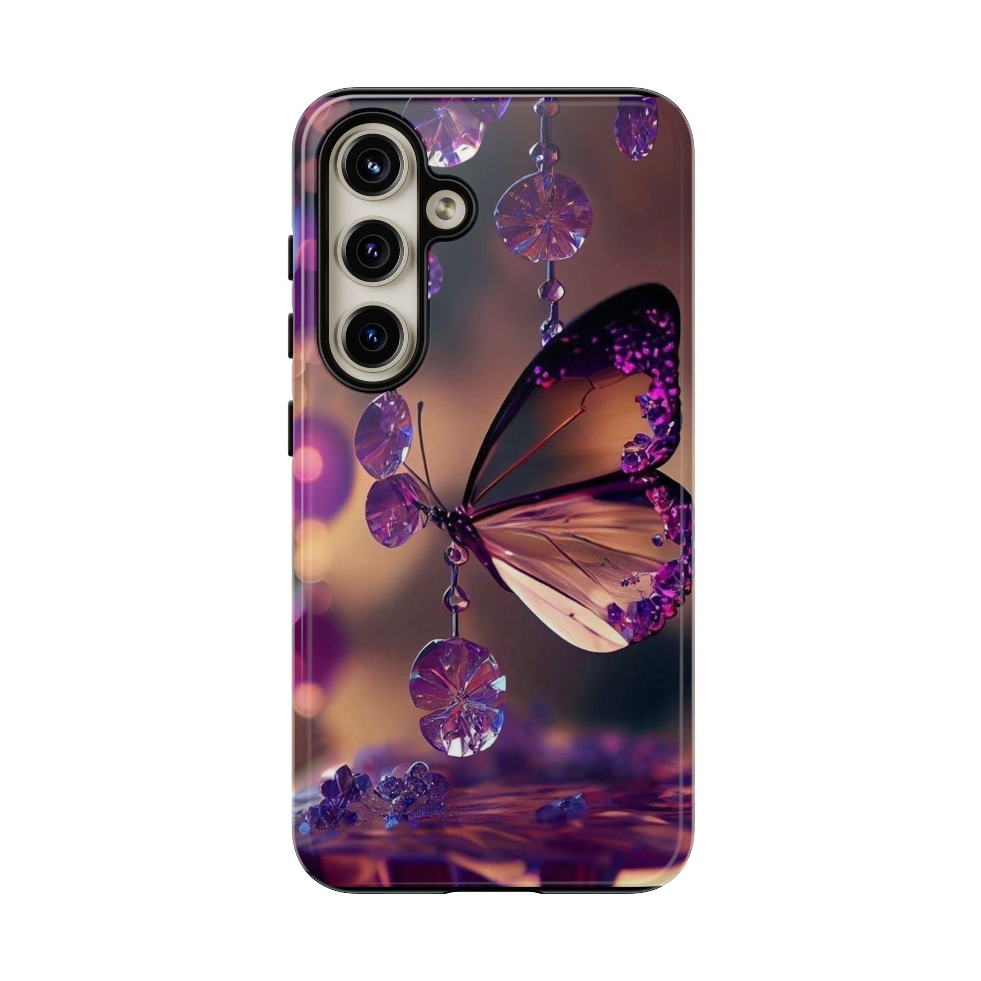 Purple Butterfly Tough Cases for iPhones, Samsung, and Pixel