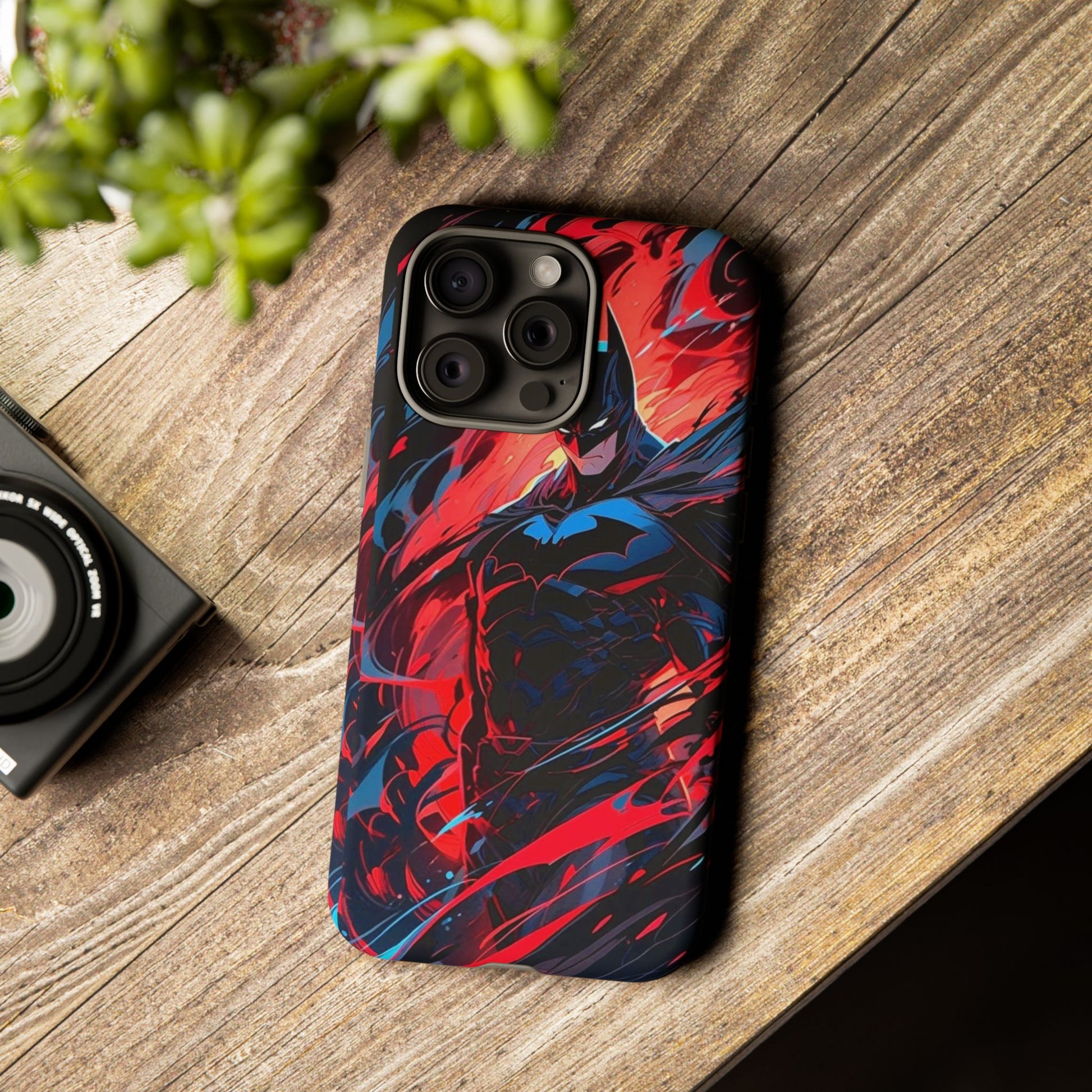 The Dark Knight Batman Art Tough Cases for iPhones, Samsung, and Pixel