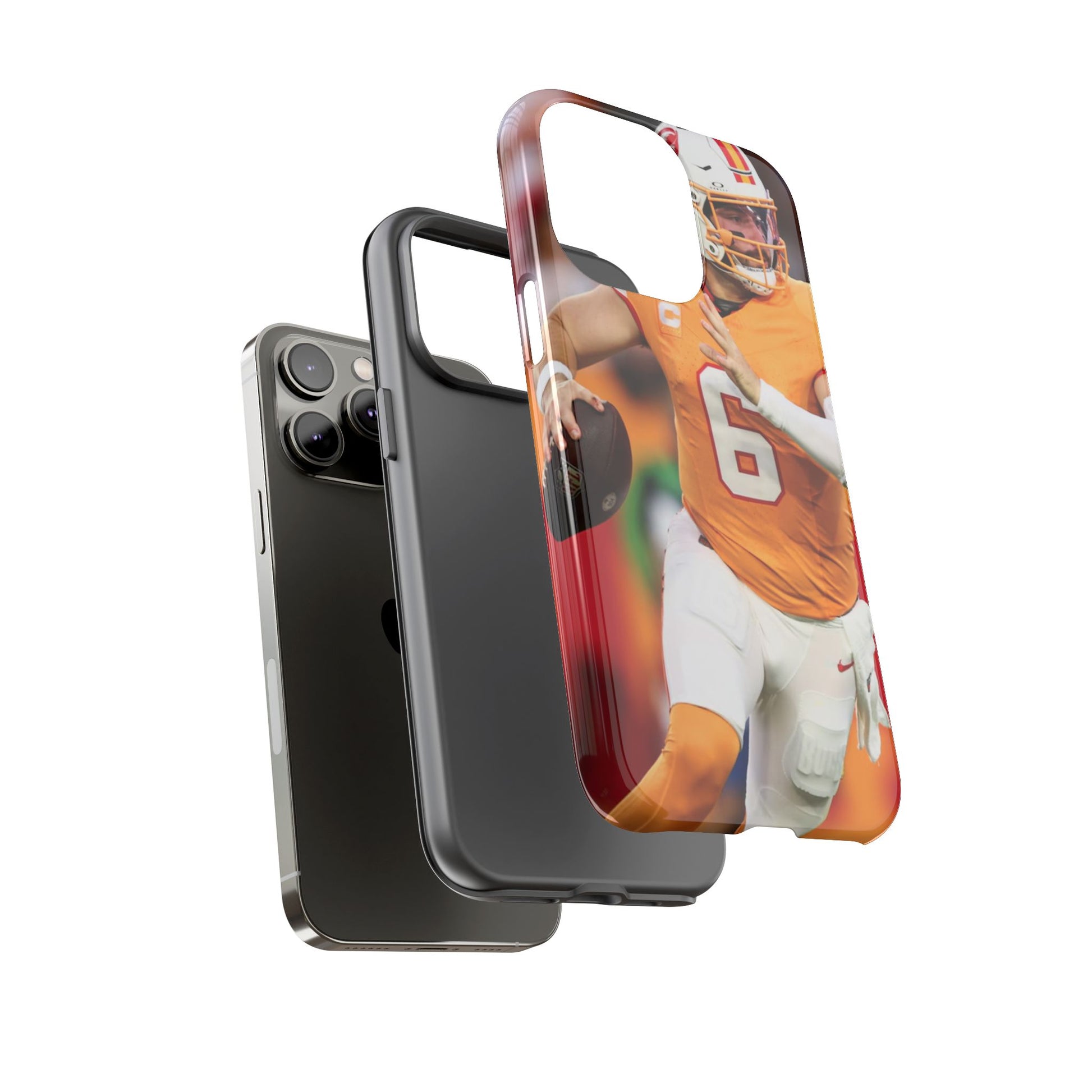 Tampa Bay Buccaneers Baker Mayfield Football Tough Cases for iPhones, Samsung, and Pixel