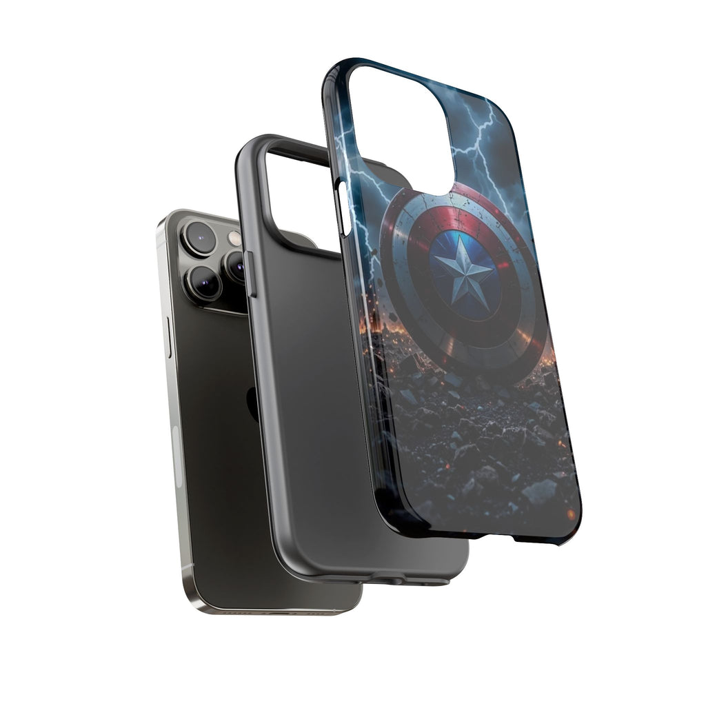 Captain America Shield Tough Cases for iPhones, Samsung, and Pixel