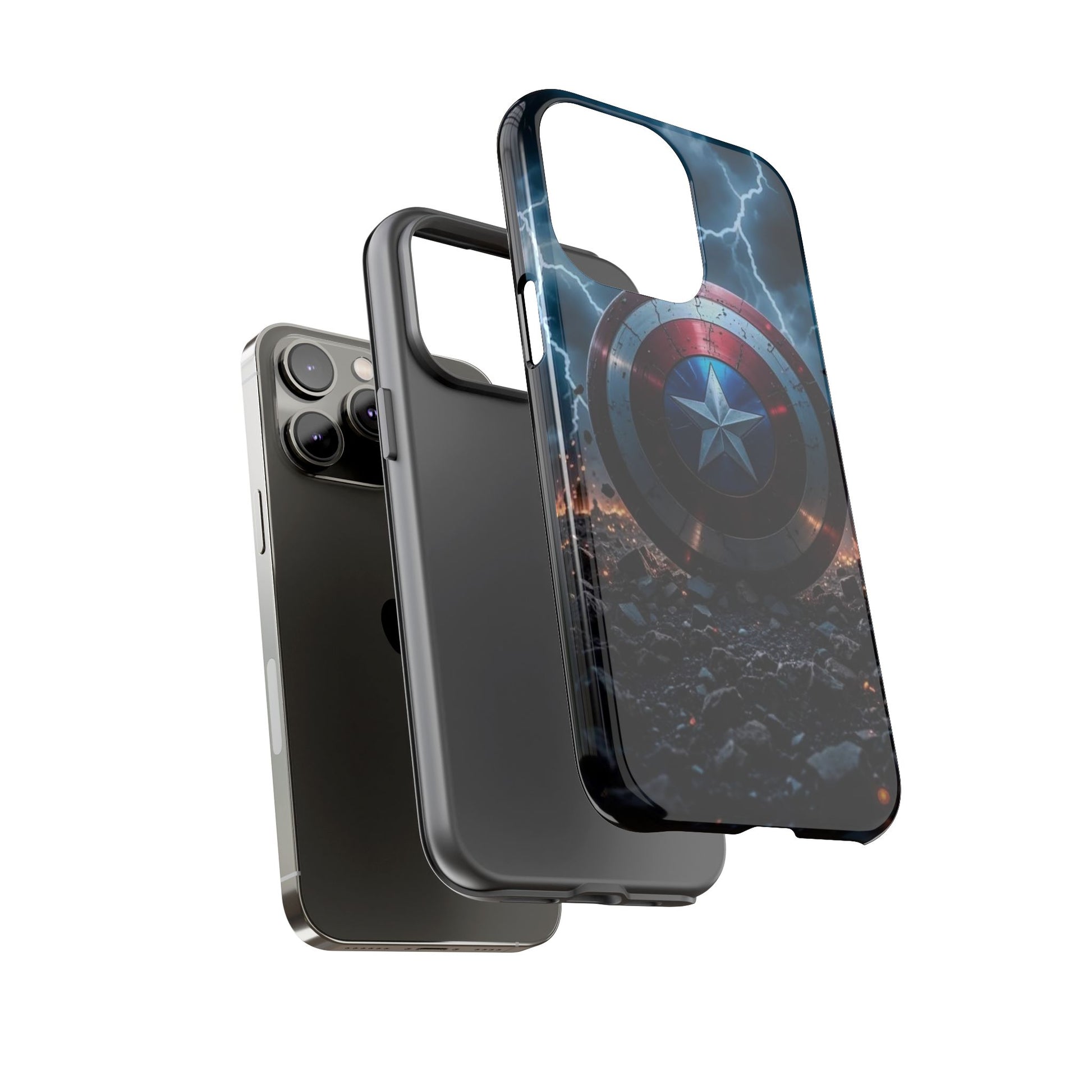 Captain America Shield Tough Cases for iPhones, Samsung, and Pixel