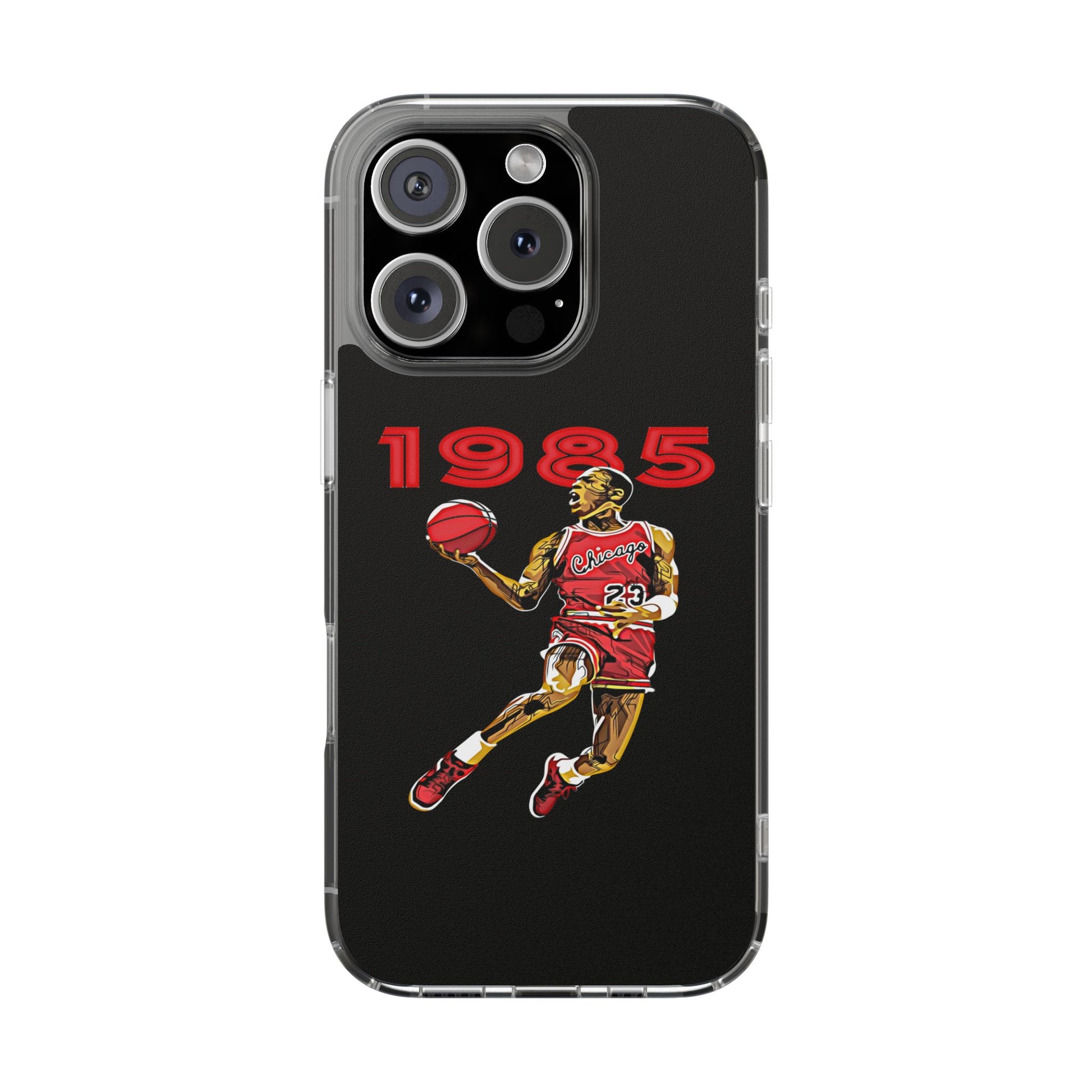 1985 Jordan Slam Dunk themed Basketball Inspired design Clear Phone Cases