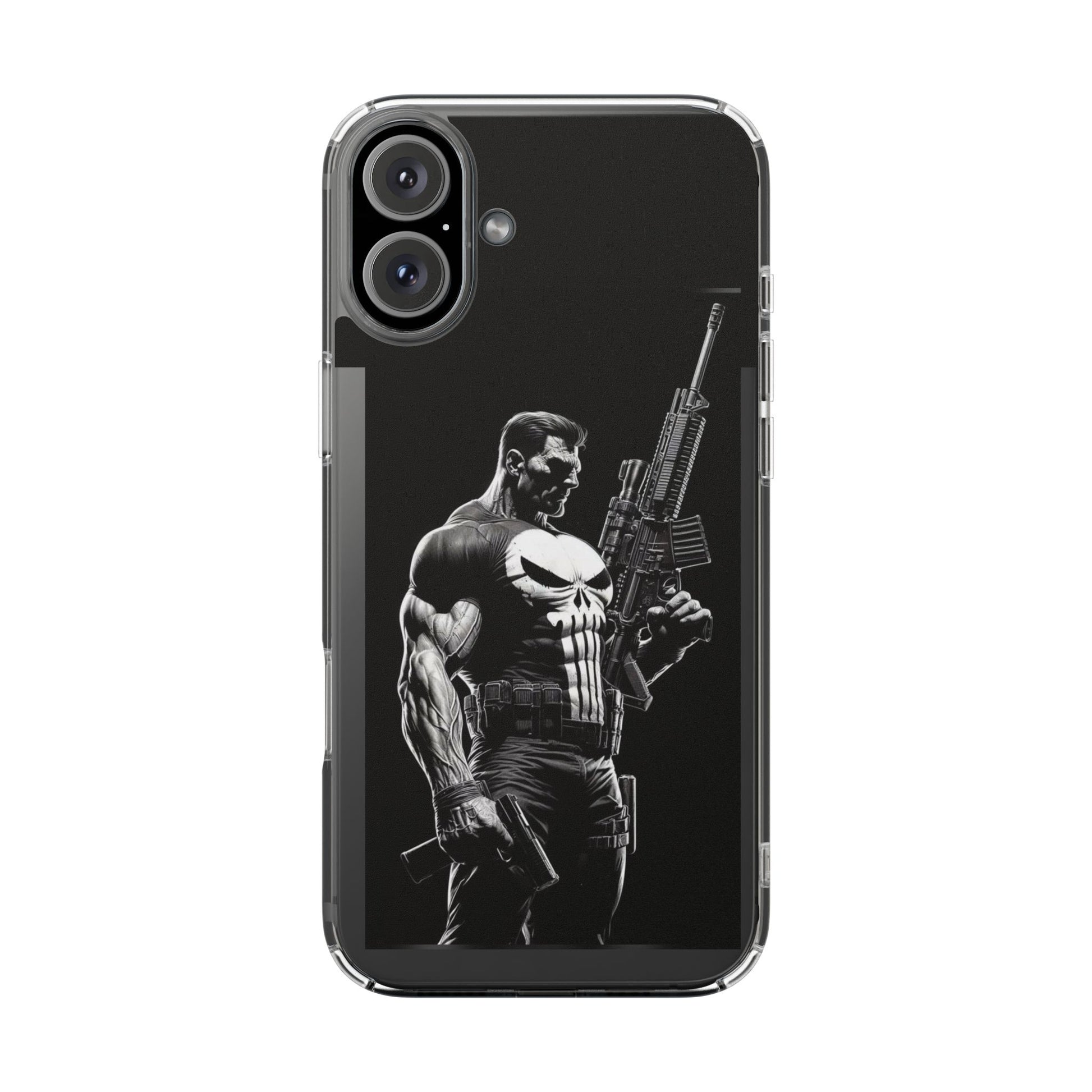 Phone Case, Comic book Inspired Design Punisher, Clear Phone Cover, Funny