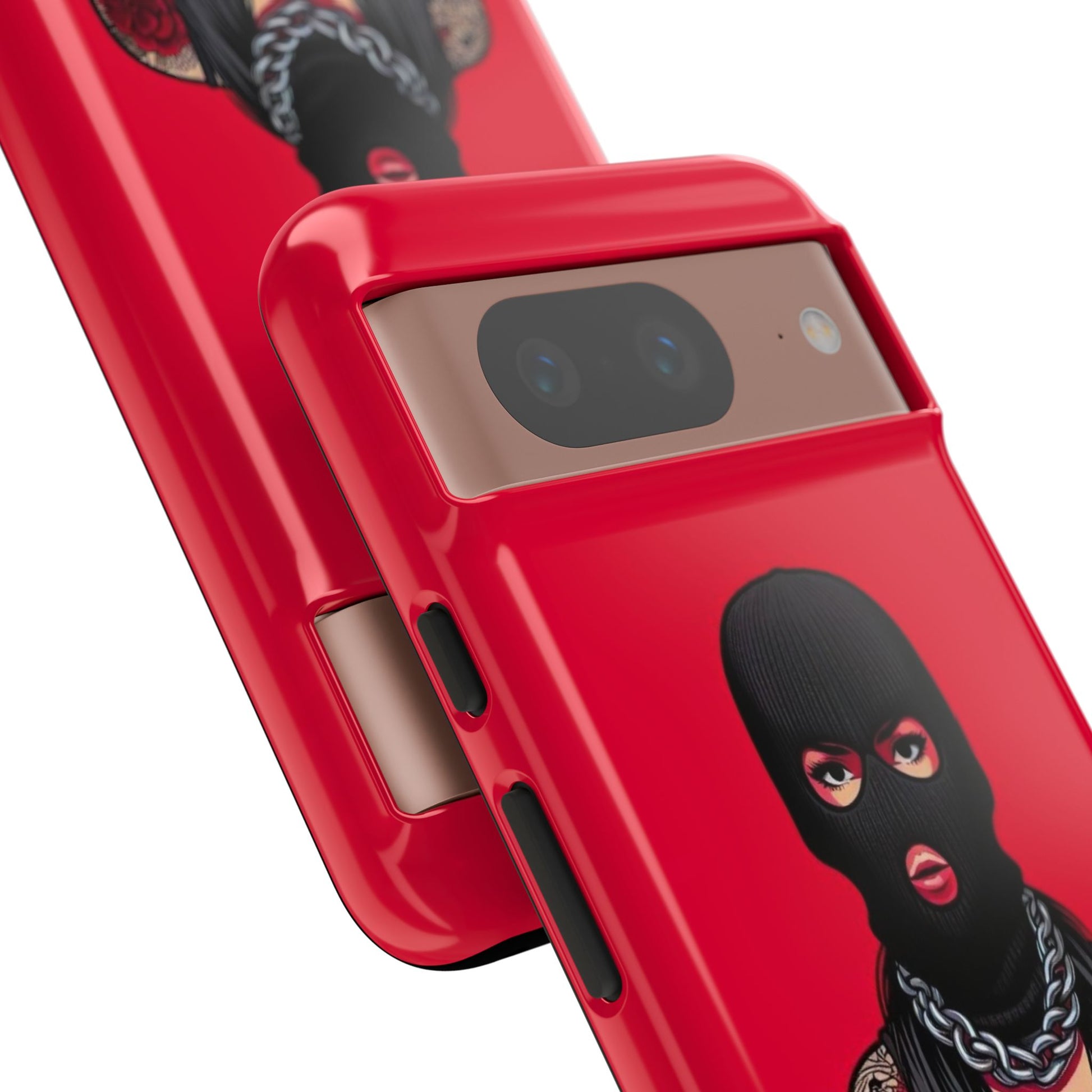 Thug Girl Red Design Tough Cases for iPhones, Samsung, and Pixel