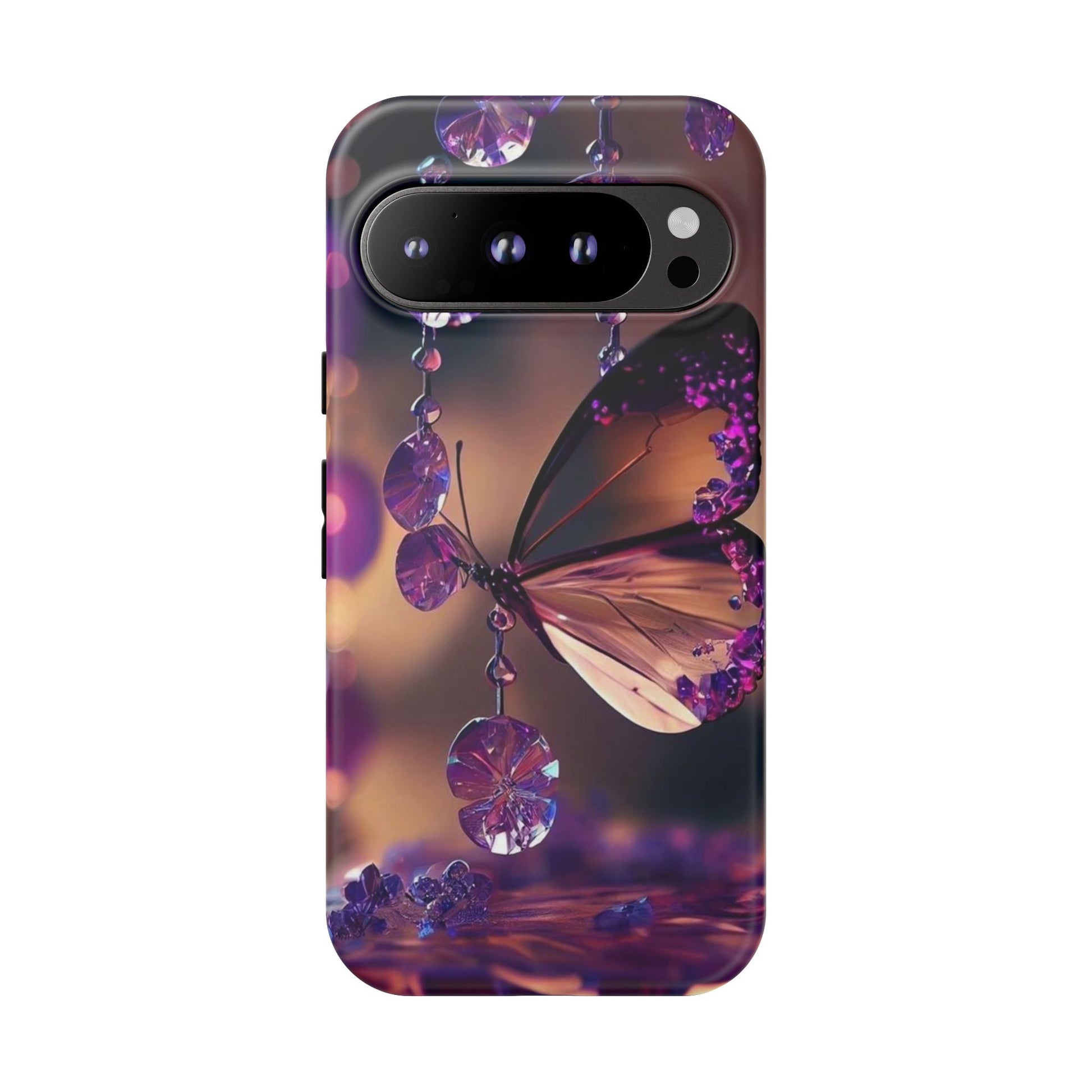 Purple Butterfly Tough Cases for iPhones, Samsung, and Pixel