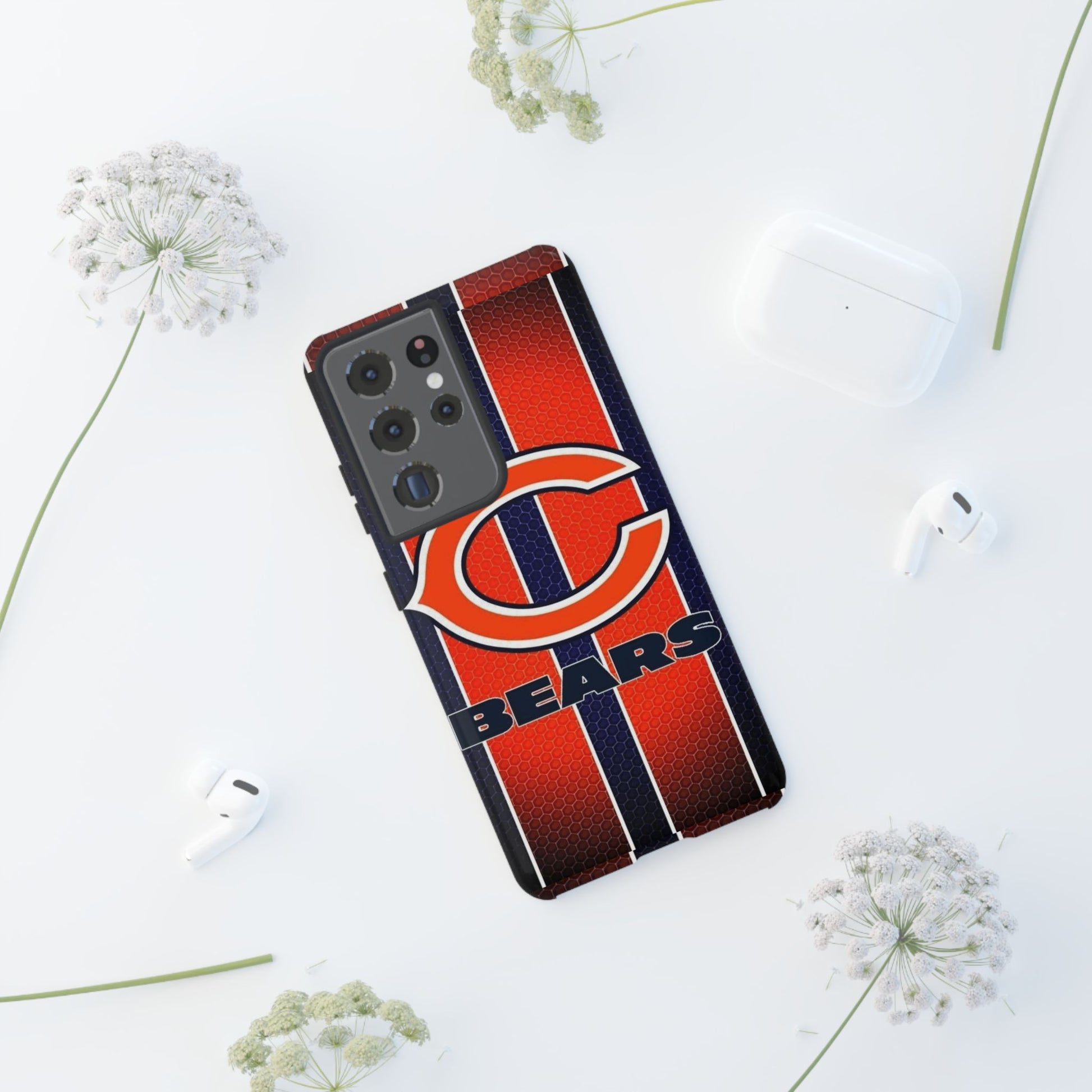 Chicago Bears Stripes Football Phone Case, Tough Cases for iPhones, Samsung, and Pixel