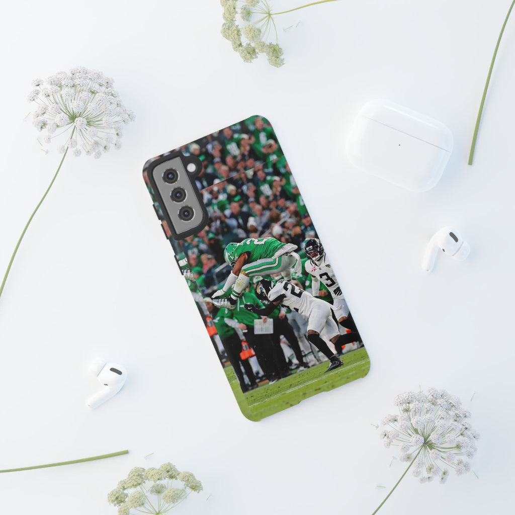 Saquon Barkley The Huddle Eagles Football Tough Cases for iPhones, Samsung, and Pixel