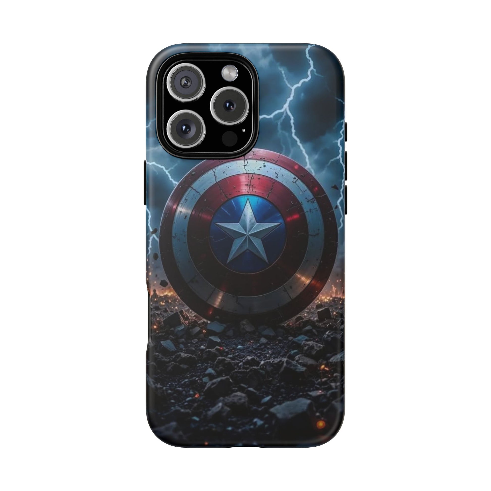 Captain America Shield Tough Cases for iPhones, Samsung, and Pixel