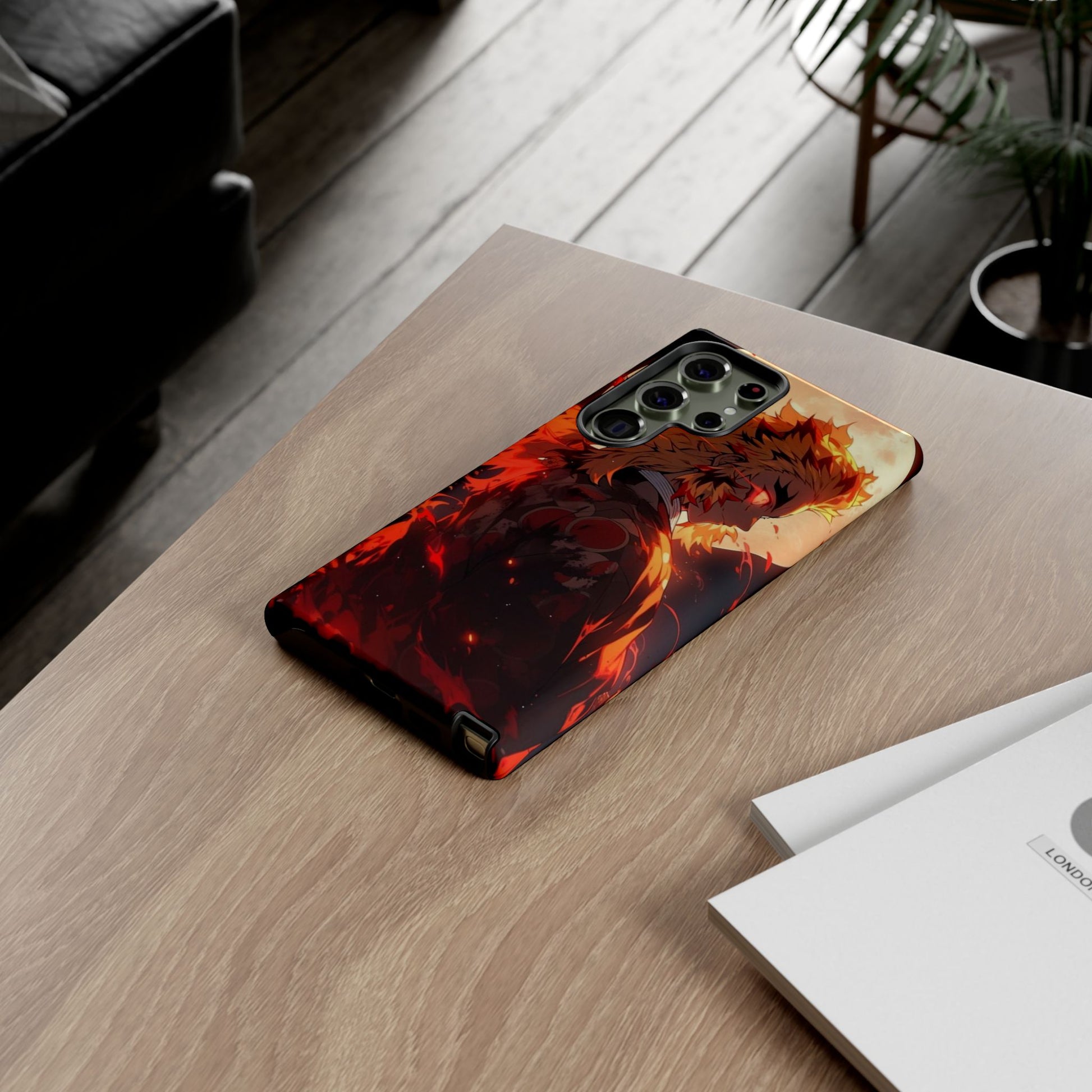 Demon Sl;ayer Rengoku Anime Phone Case, Tough Cases for iPhones, Samsung, and Pixel