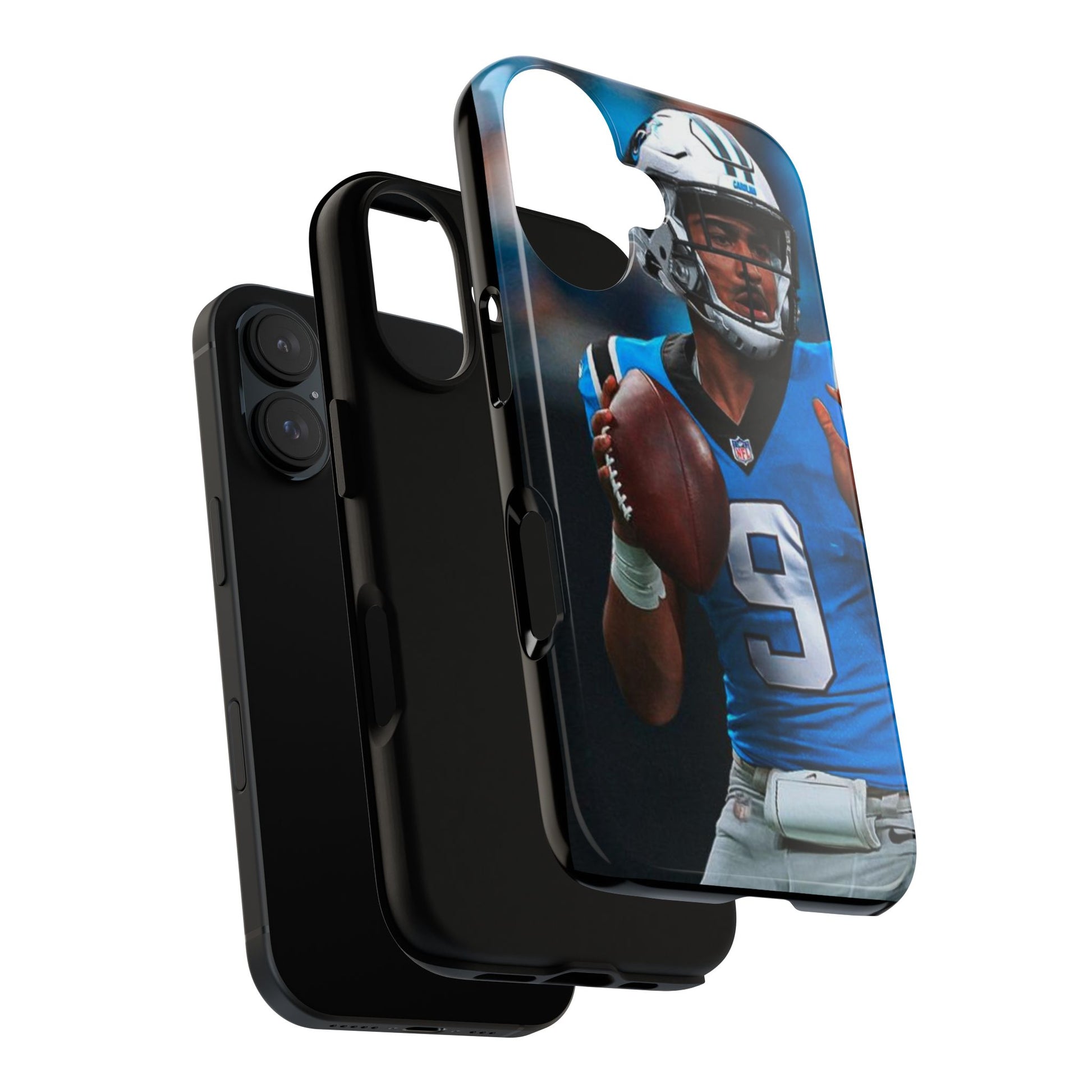 Carolina Panthers Bryce Young Football Tough Cases for iPhones, Samsung, and Pixel