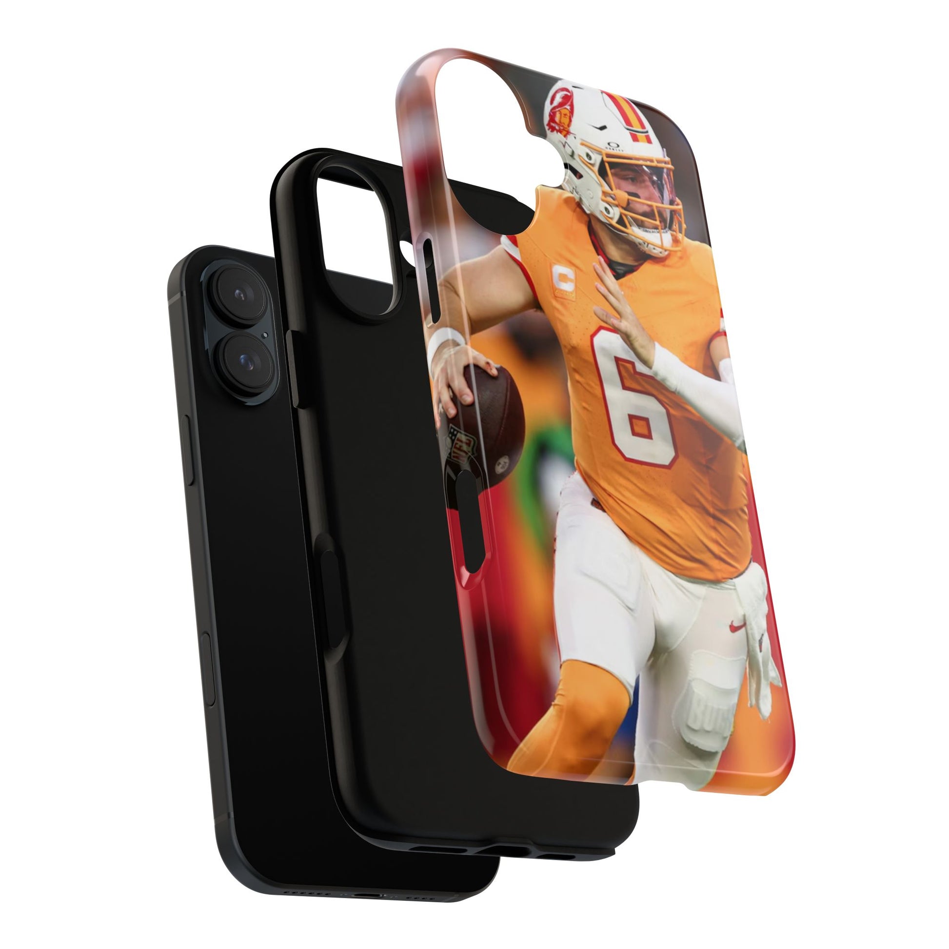 Tampa Bay Buccaneers Baker Mayfield Football Tough Cases for iPhones, Samsung, and Pixel